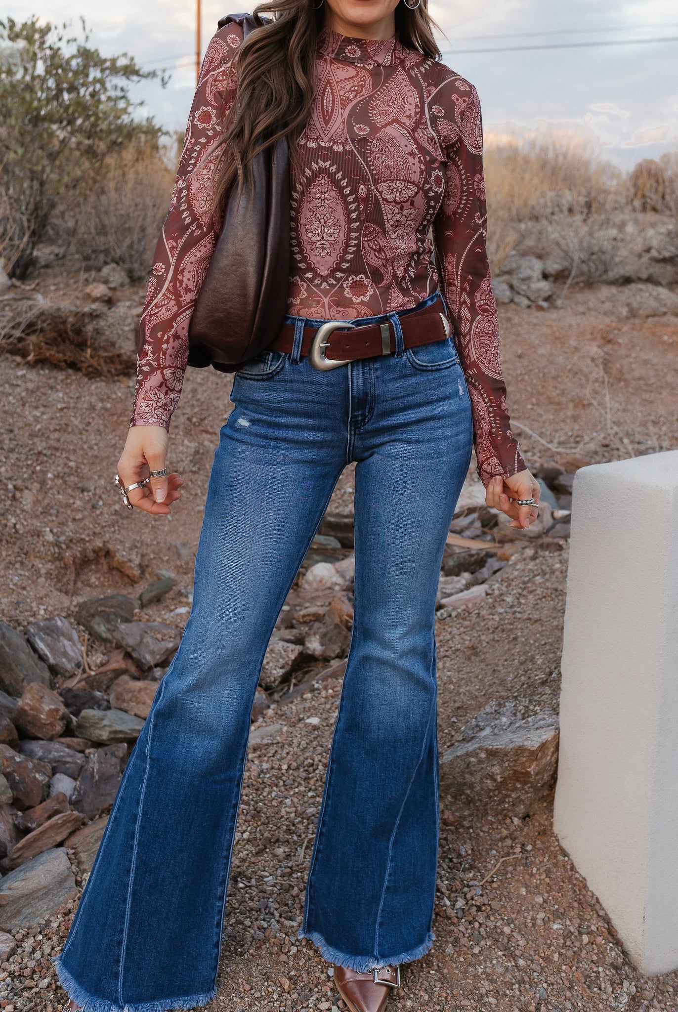 Paisley Print Long Sleeve Top-Tops-Krush Kandy, Women's Online Fashion Boutique Located in Phoenix, Arizona (Scottsdale Area)