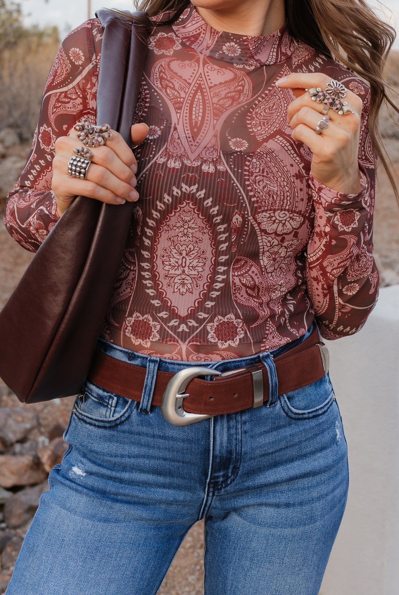 Paisley Print Long Sleeve Top-Tops-Krush Kandy, Women's Online Fashion Boutique Located in Phoenix, Arizona (Scottsdale Area)