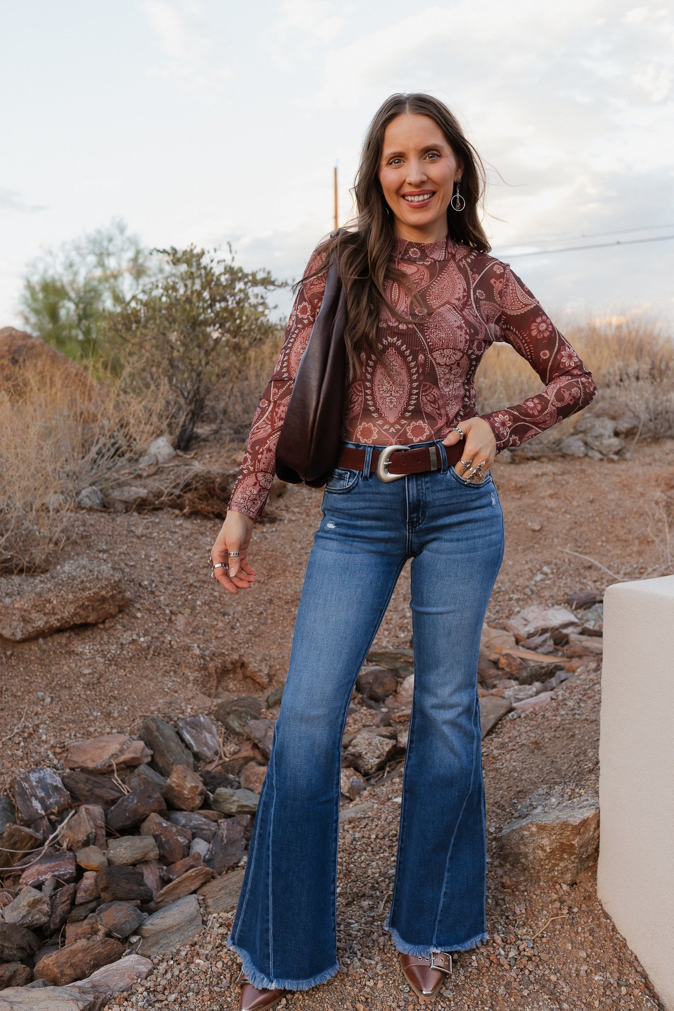 Paisley Print Long Sleeve Top-Tops-Krush Kandy, Women's Online Fashion Boutique Located in Phoenix, Arizona (Scottsdale Area)