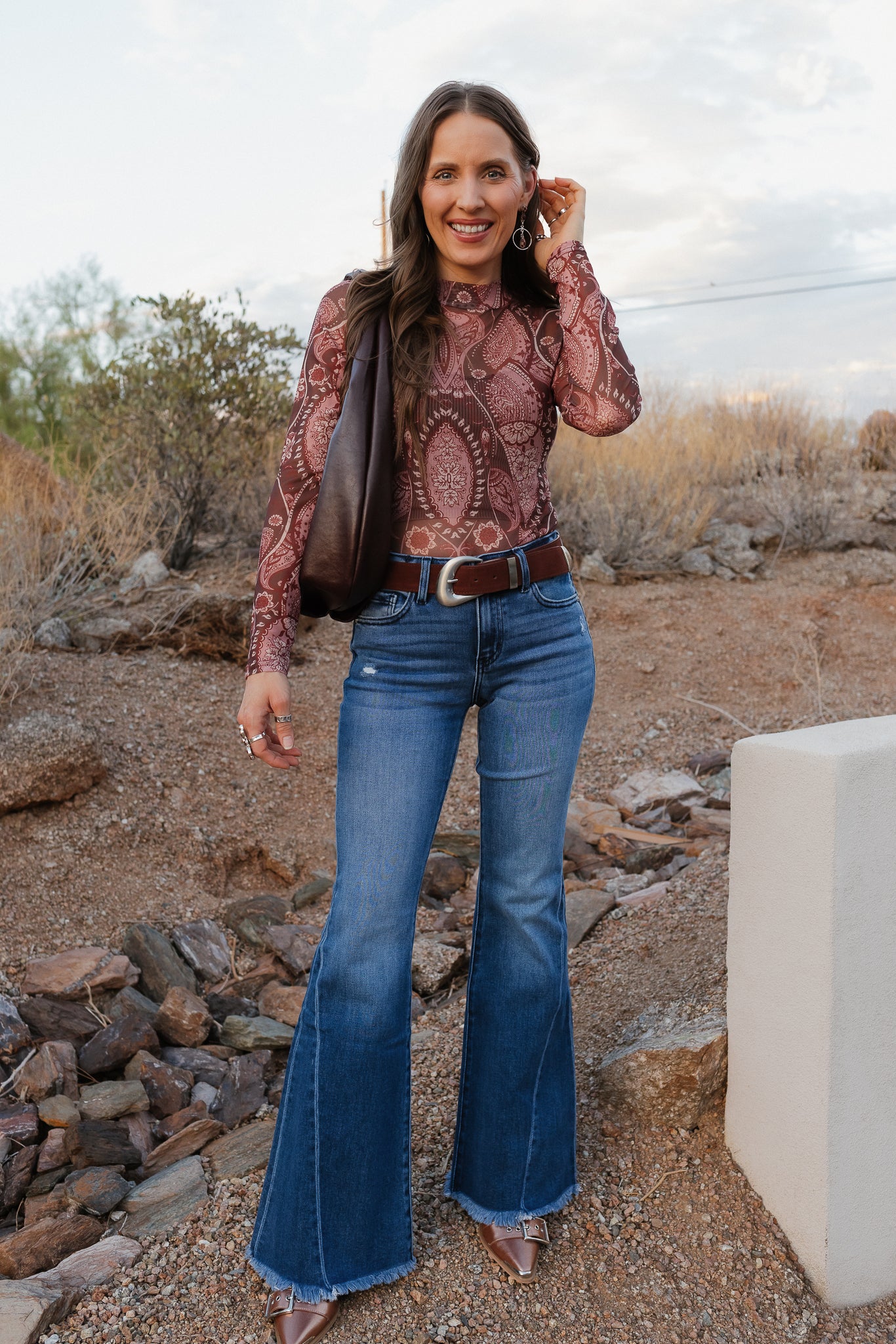 Paisley Print Long Sleeve Top-Tops-Krush Kandy, Women's Online Fashion Boutique Located in Phoenix, Arizona (Scottsdale Area)