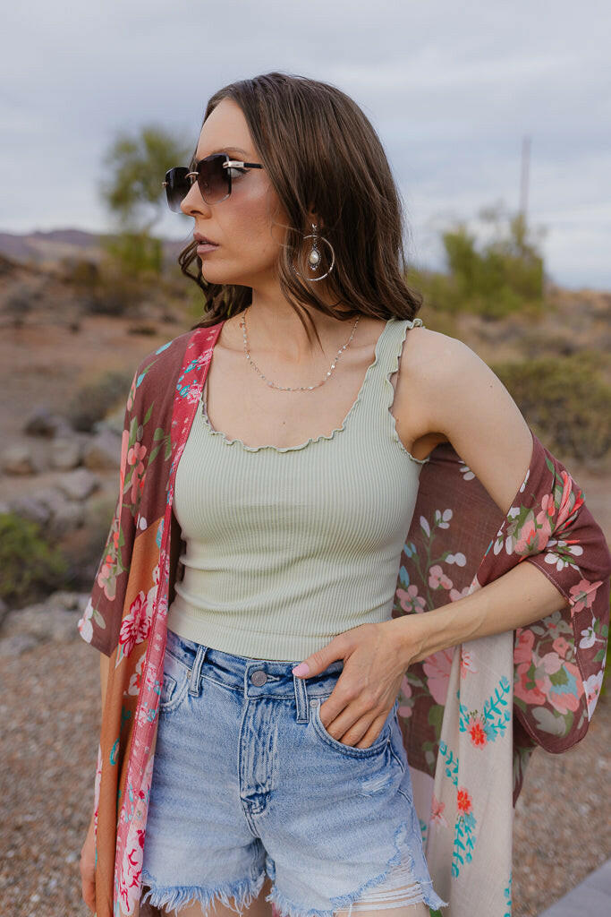 NIKKI BIKI Lettuce Edge Crop Top-Tanks-Krush Kandy, Women's Online Fashion Boutique Located in Phoenix, Arizona (Scottsdale Area)