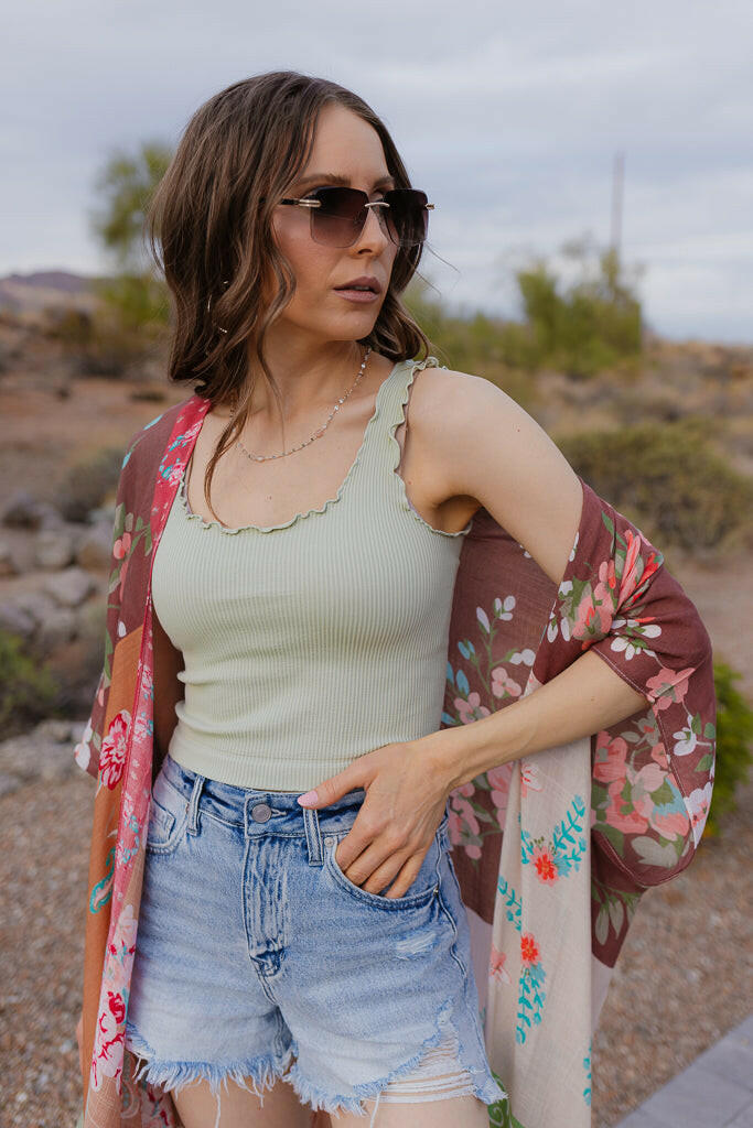 NIKKI BIKI Lettuce Edge Crop Top-Tanks-Krush Kandy, Women's Online Fashion Boutique Located in Phoenix, Arizona (Scottsdale Area)