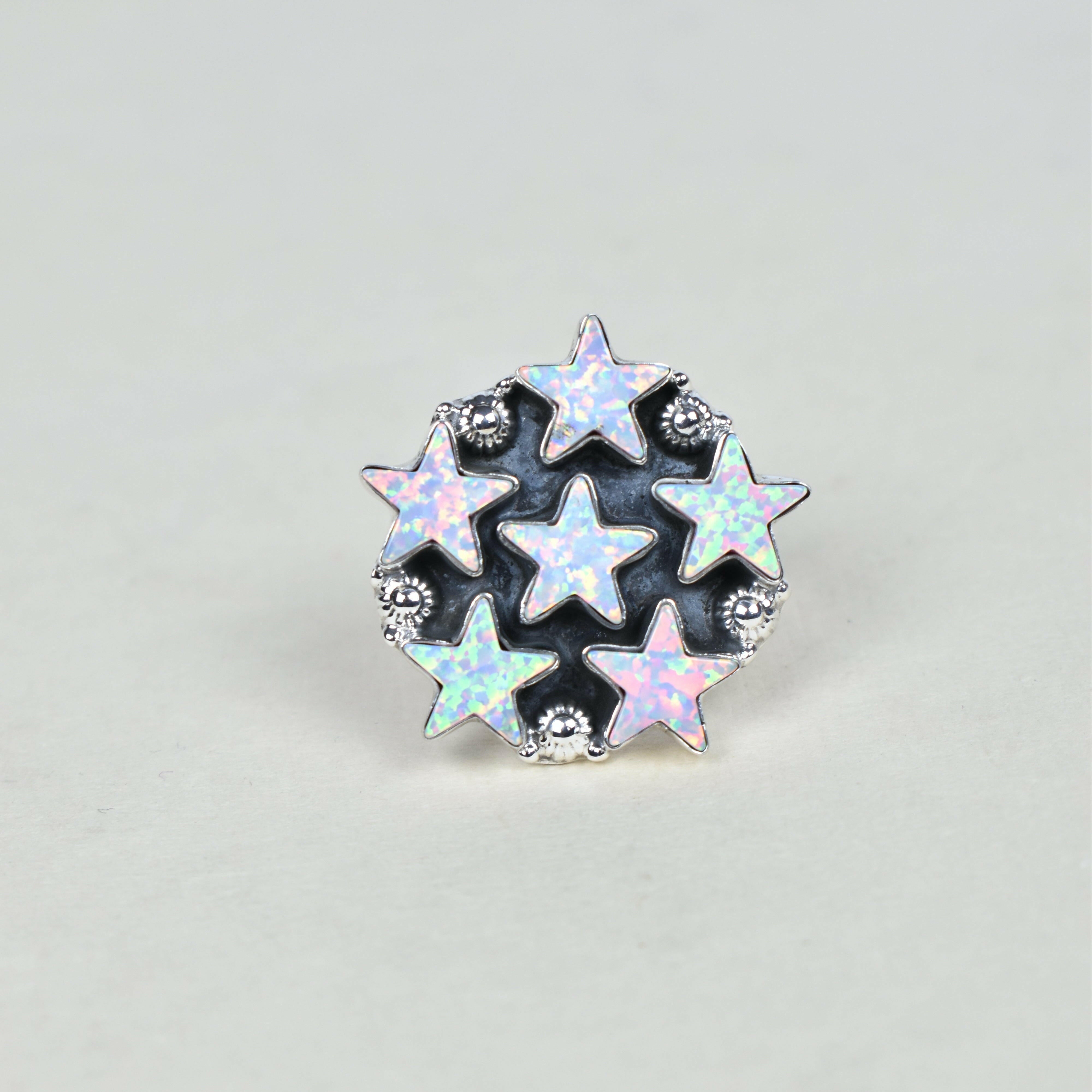 5 Star General Sterling Silver Ring-Cluster Rings-Krush Kandy, Women's Online Fashion Boutique Located in Phoenix, Arizona (Scottsdale Area)