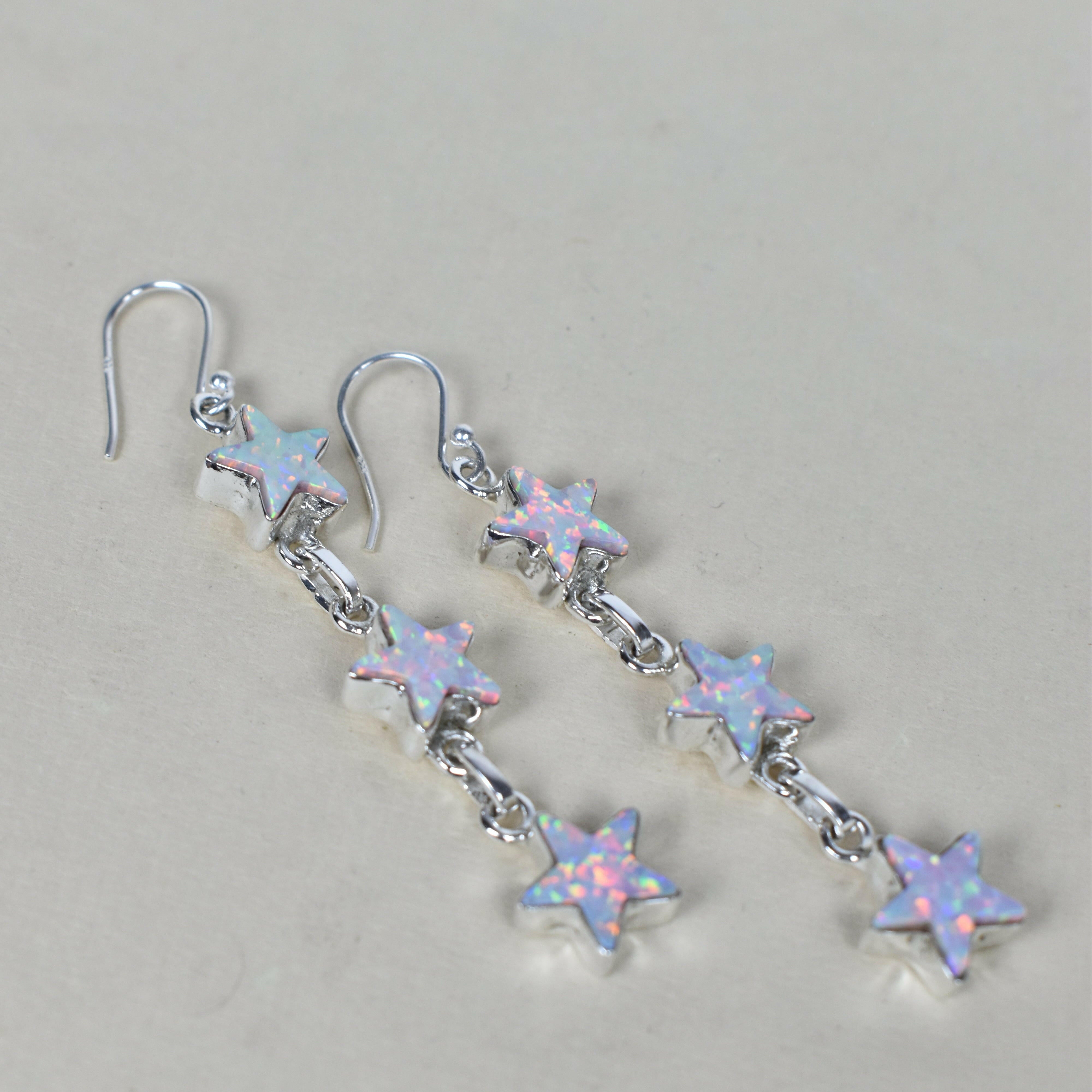 3 Star General Sterling Silver Earrings-Drop Earrings-Krush Kandy, Women's Online Fashion Boutique Located in Phoenix, Arizona (Scottsdale Area)