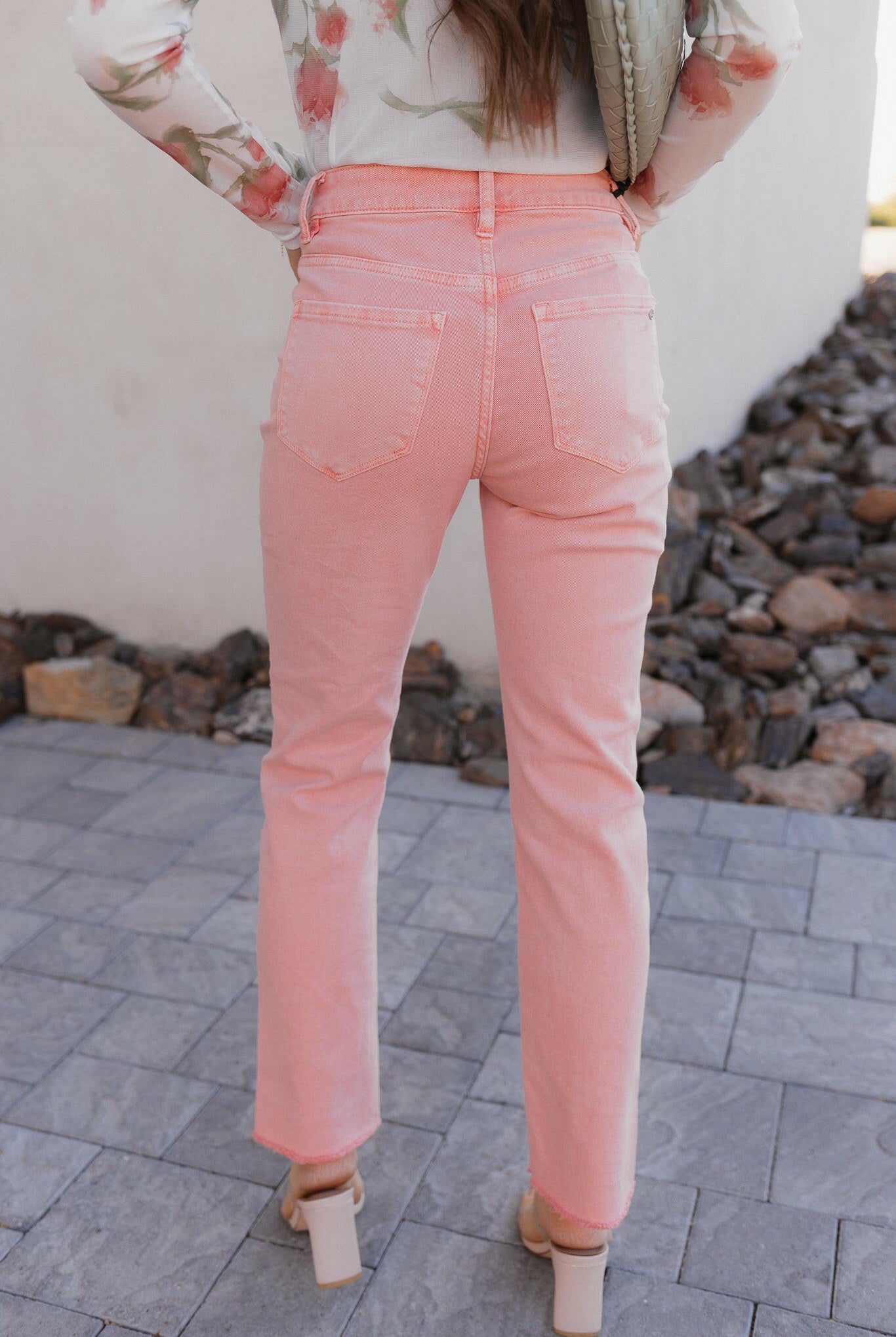 MICA Blush Avenue Pink Mid Rise Jeans-Jeans-Krush Kandy, Women's Online Fashion Boutique Located in Phoenix, Arizona (Scottsdale Area)