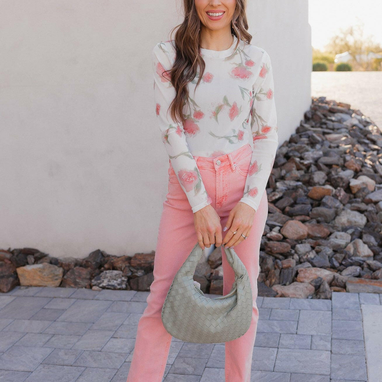 Blushing Bloom Sheer Mesh Top-Tops-Krush Kandy, Women's Online Fashion Boutique Located in Phoenix, Arizona (Scottsdale Area)
