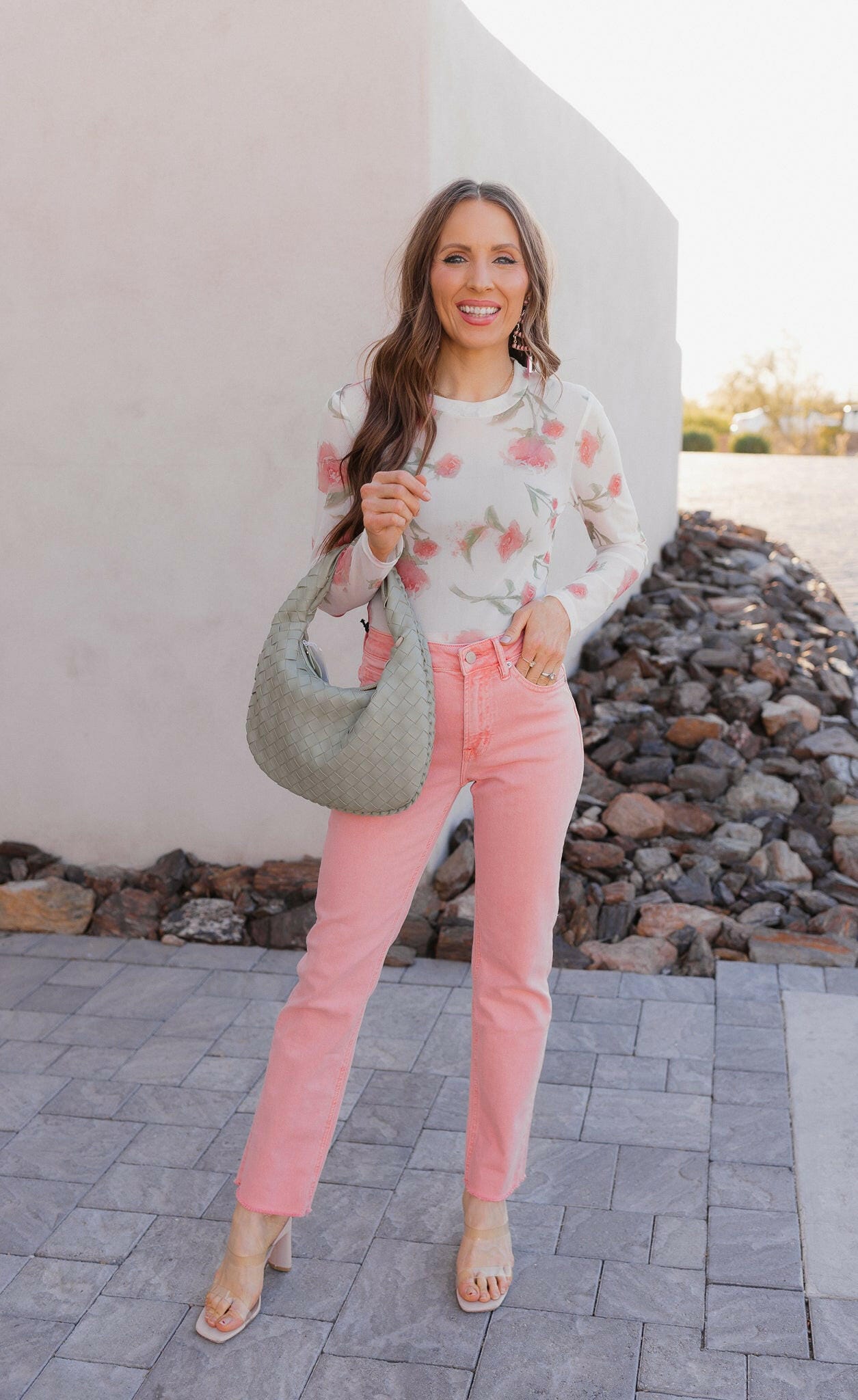 Blushing Bloom Sheer Mesh Top-Tops-Krush Kandy, Women's Online Fashion Boutique Located in Phoenix, Arizona (Scottsdale Area)