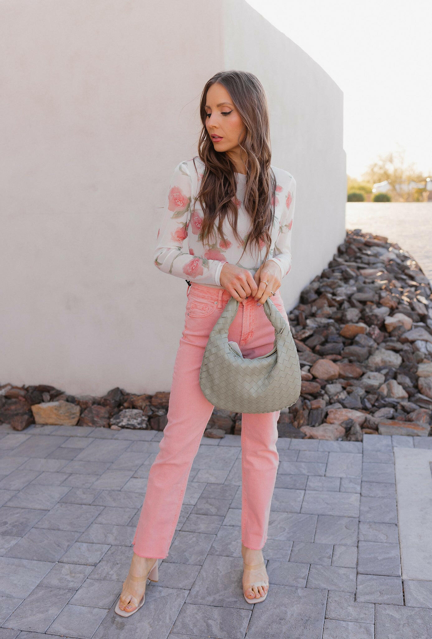 MICA Blush Avenue Pink Mid Rise Jeans-Jeans-Krush Kandy, Women's Online Fashion Boutique Located in Phoenix, Arizona (Scottsdale Area)