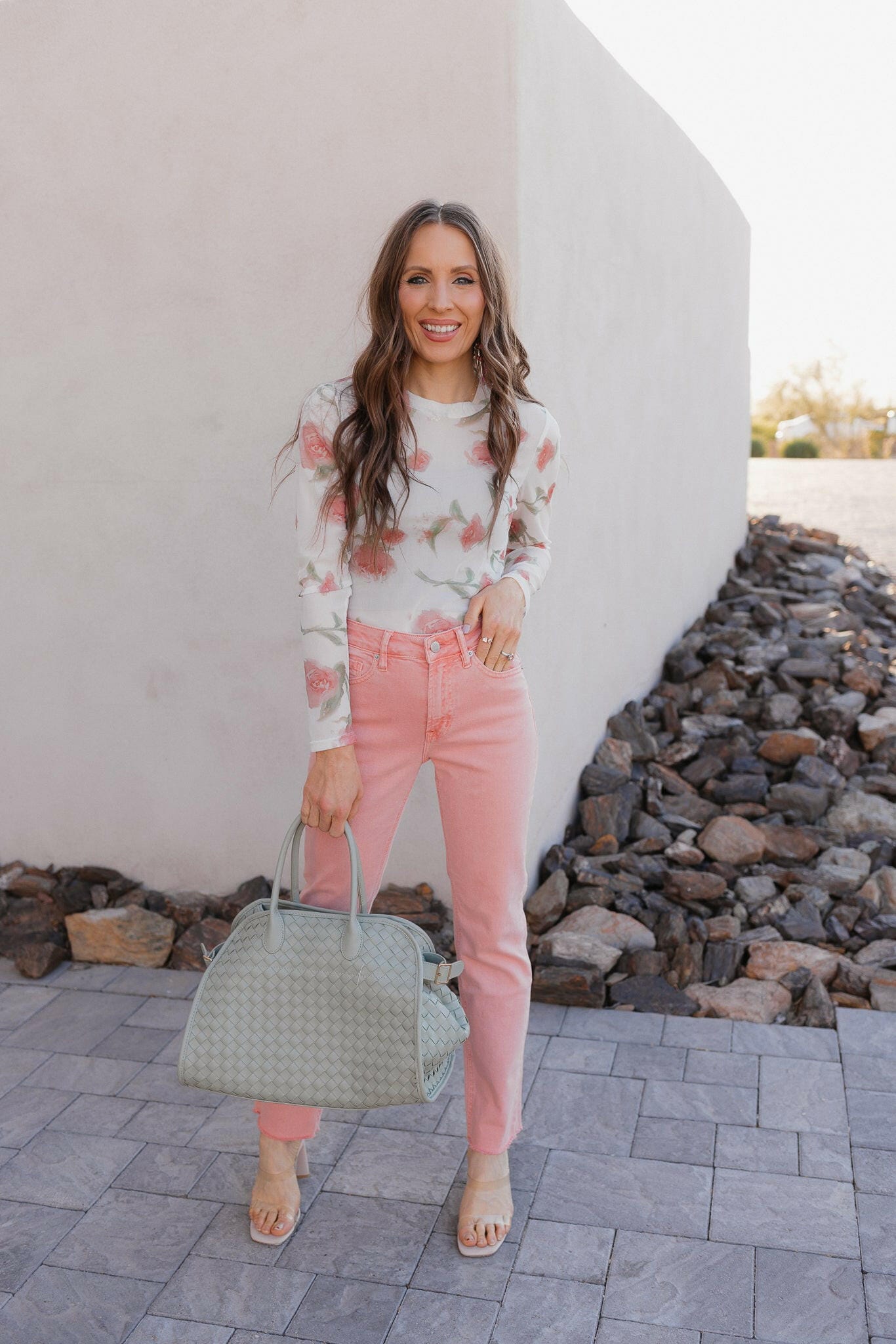 Blushing Bloom Sheer Mesh Top-Tops-Krush Kandy, Women's Online Fashion Boutique Located in Phoenix, Arizona (Scottsdale Area)