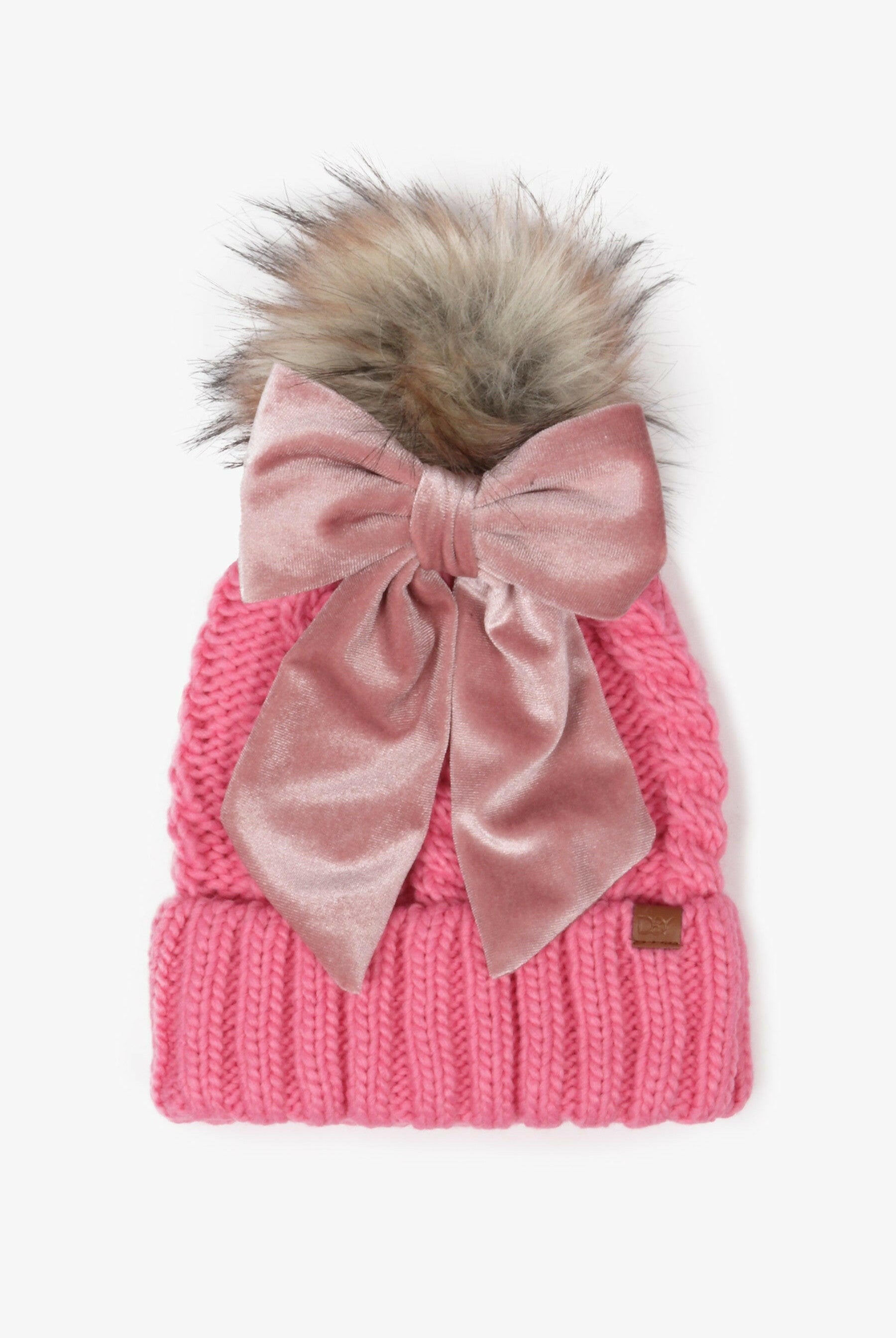 Snowbelle Convertible Bow Beanie-Hats-Krush Kandy, Women's Online Fashion Boutique Located in Phoenix, Arizona (Scottsdale Area)