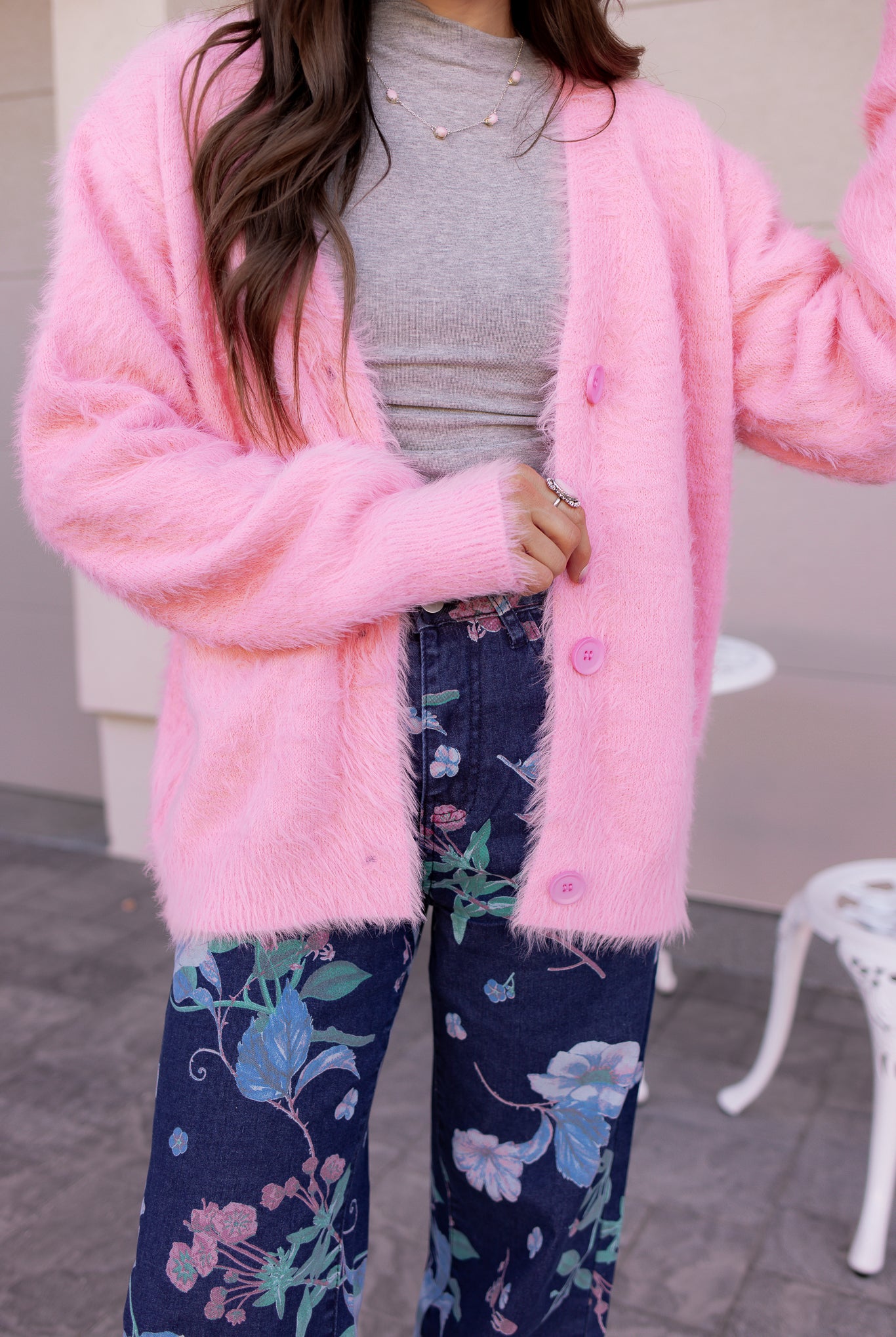 Luxe Soft Fuzzy Button Cardigan-Cardigans-Krush Kandy, Women's Online Fashion Boutique Located in Phoenix, Arizona (Scottsdale Area)