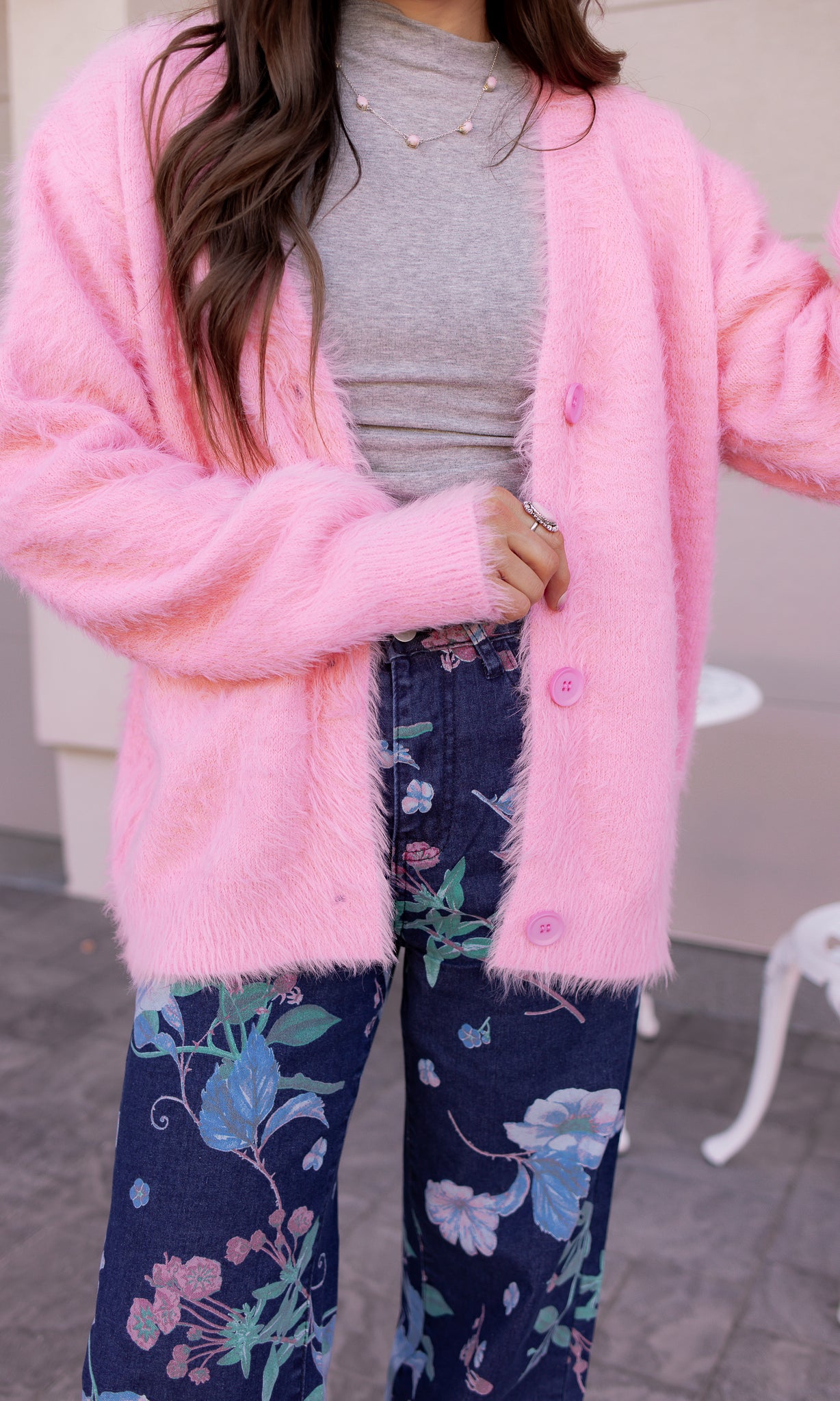 Luxe Soft Fuzzy Button Cardigan-Cardigans-Krush Kandy, Women's Online Fashion Boutique Located in Phoenix, Arizona (Scottsdale Area)