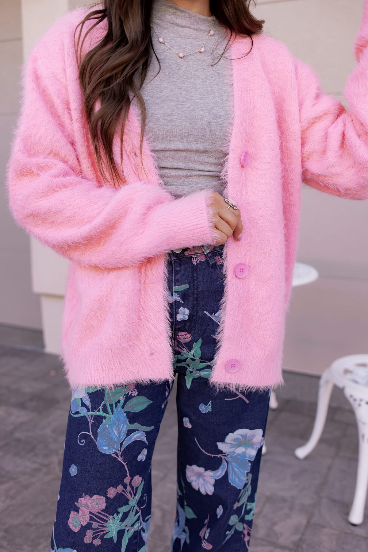 Luxe Soft Fuzzy Button Cardigan-Cardigans-Krush Kandy, Women's Online Fashion Boutique Located in Phoenix, Arizona (Scottsdale Area)