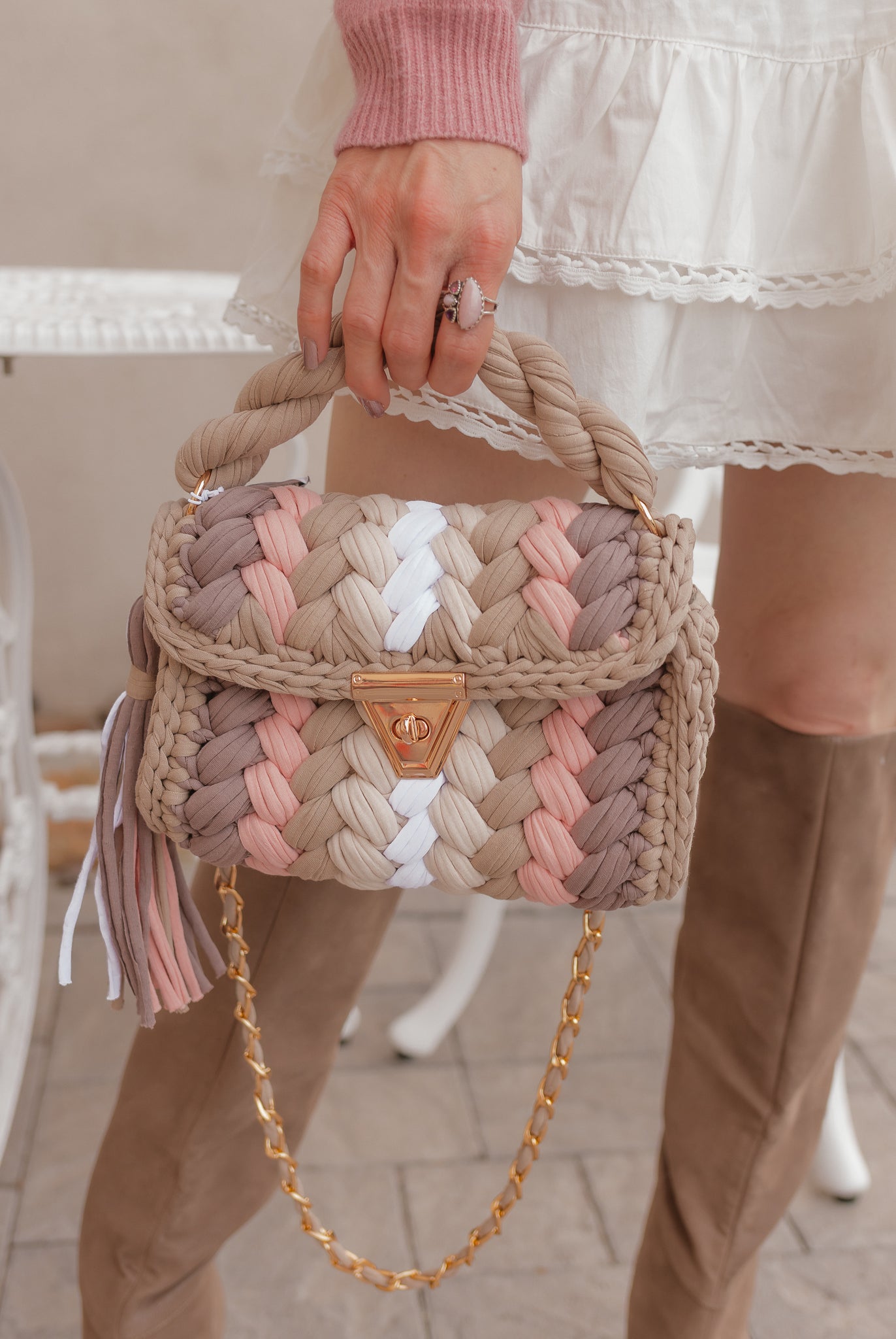 Neapolitan Cravings Handmade Crochet Purse-handbags-Krush Kandy, Women's Online Fashion Boutique Located in Phoenix, Arizona (Scottsdale Area)