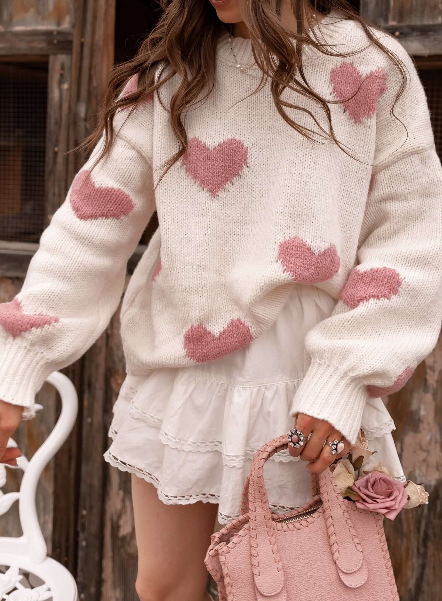 LOVE YOU to PIECES Heart Knit Sweater-Sweater-Krush Kandy, Women's Online Fashion Boutique Located in Phoenix, Arizona (Scottsdale Area)