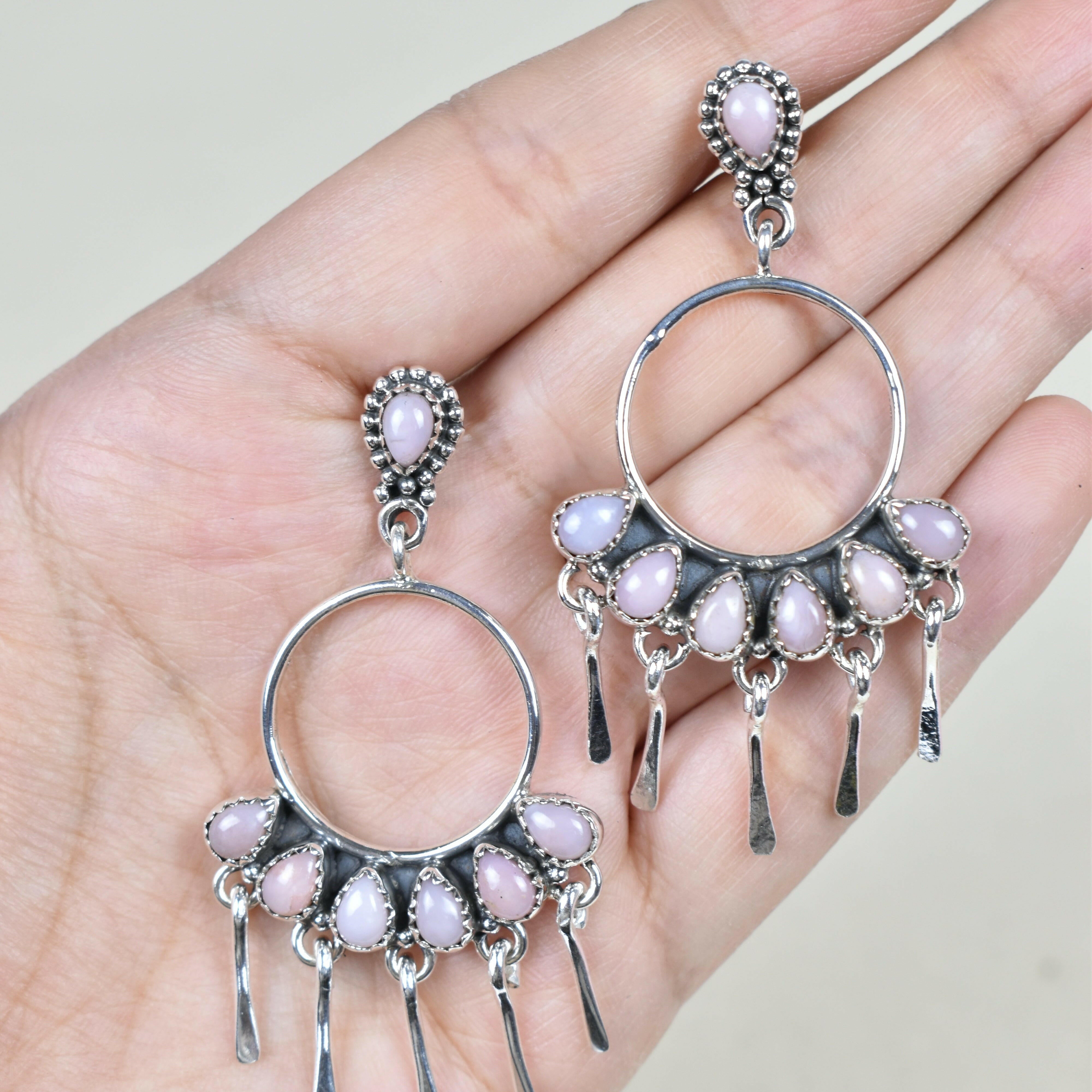 7 Jewel Hoop Studded Dangle Earring-Drop Earrings-Krush Kandy, Women's Online Fashion Boutique Located in Phoenix, Arizona (Scottsdale Area)