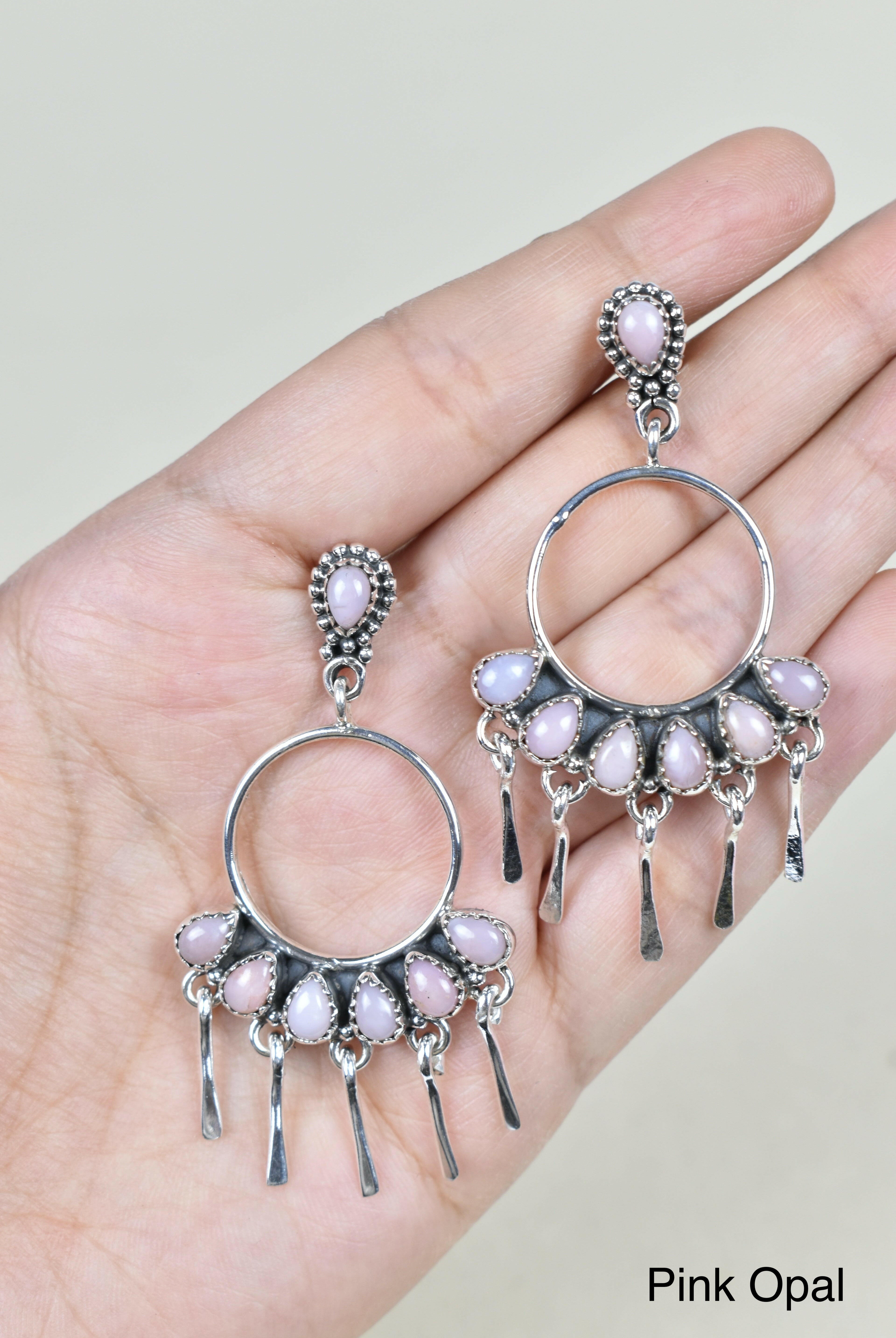 7 Jewel Hoop Studded Dangle Earring-Drop Earrings-Krush Kandy, Women's Online Fashion Boutique Located in Phoenix, Arizona (Scottsdale Area)