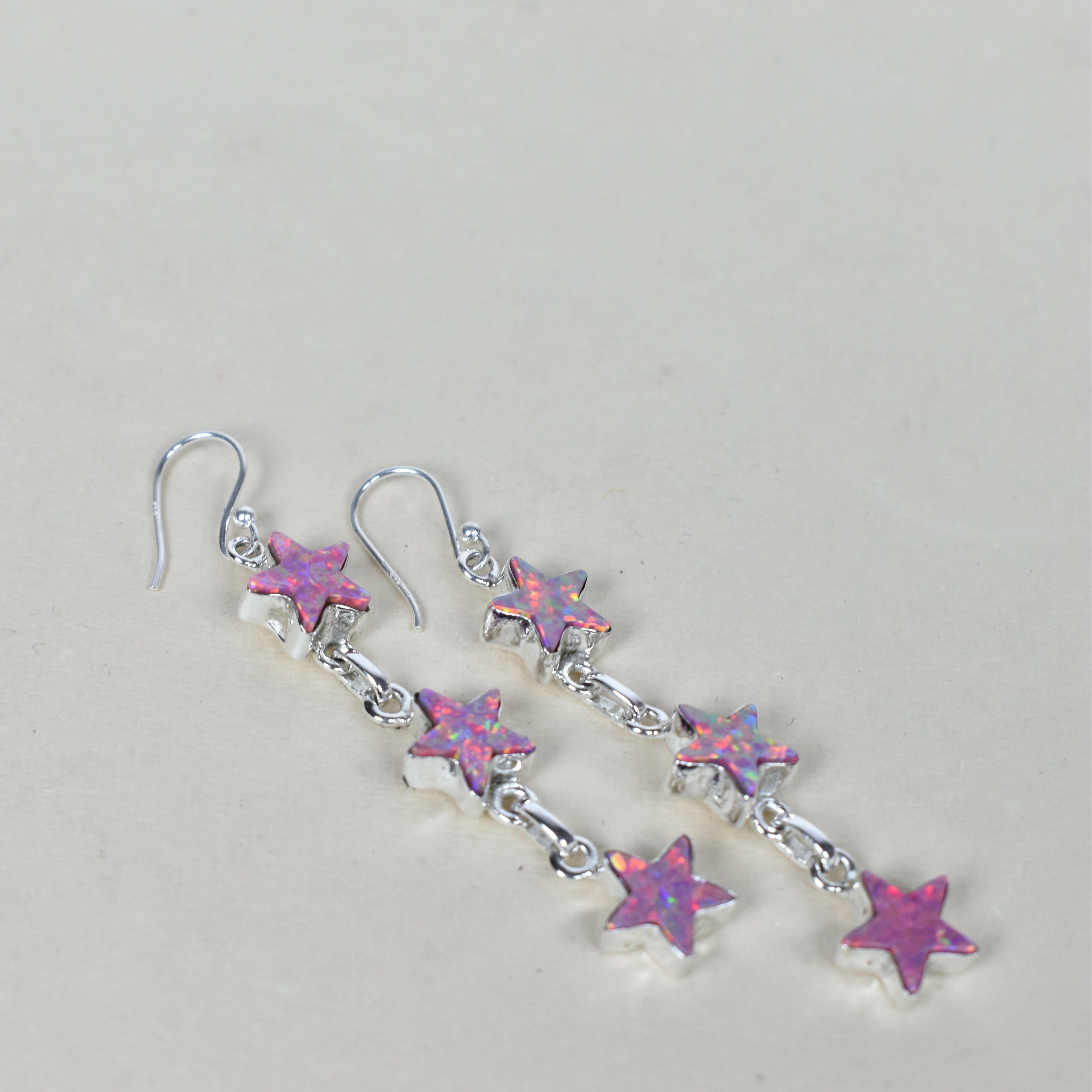 3 Star General Sterling Silver Earrings-Drop Earrings-Krush Kandy, Women's Online Fashion Boutique Located in Phoenix, Arizona (Scottsdale Area)