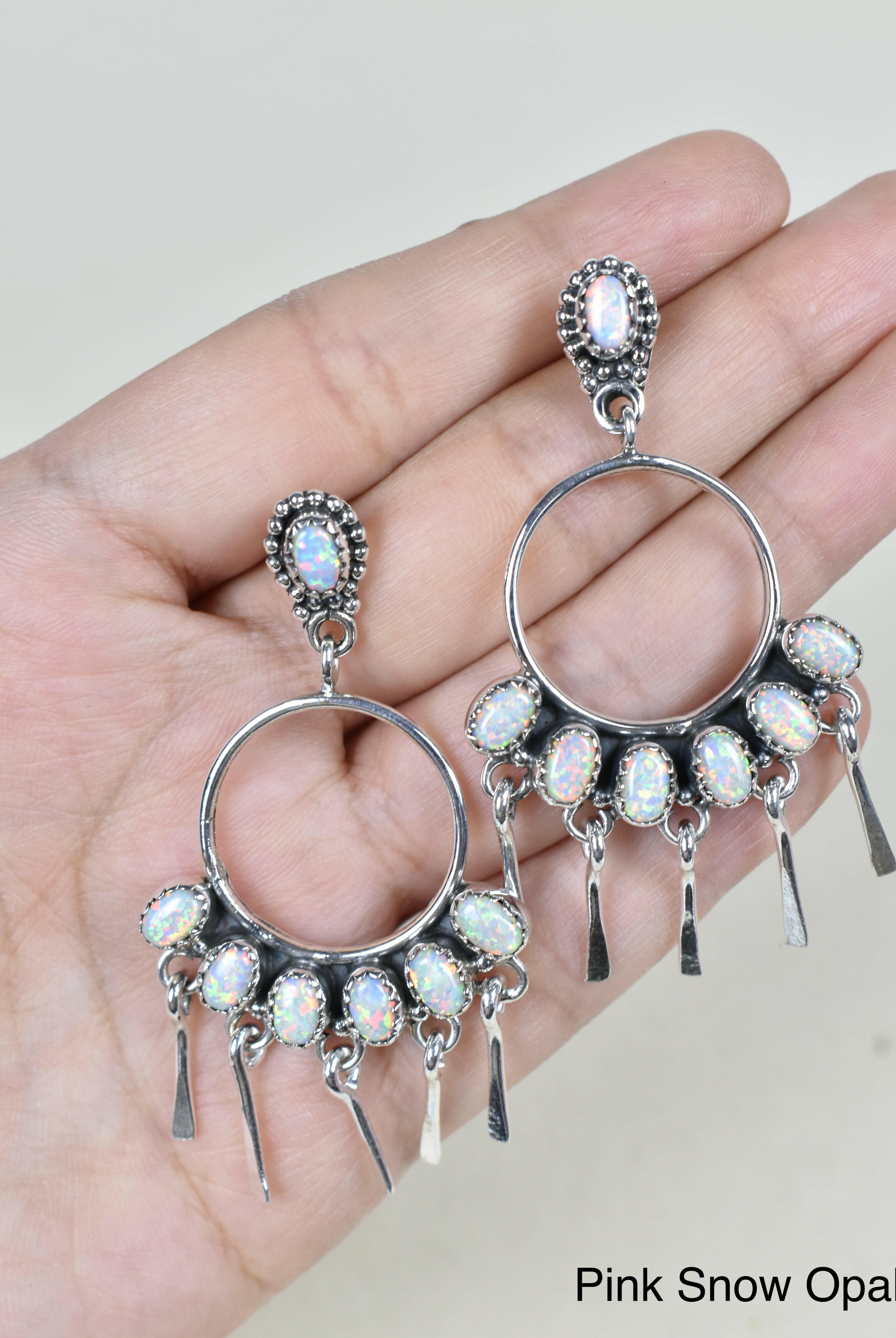7 Jewel Hoop Studded Dangle Earring-Drop Earrings-Krush Kandy, Women's Online Fashion Boutique Located in Phoenix, Arizona (Scottsdale Area)