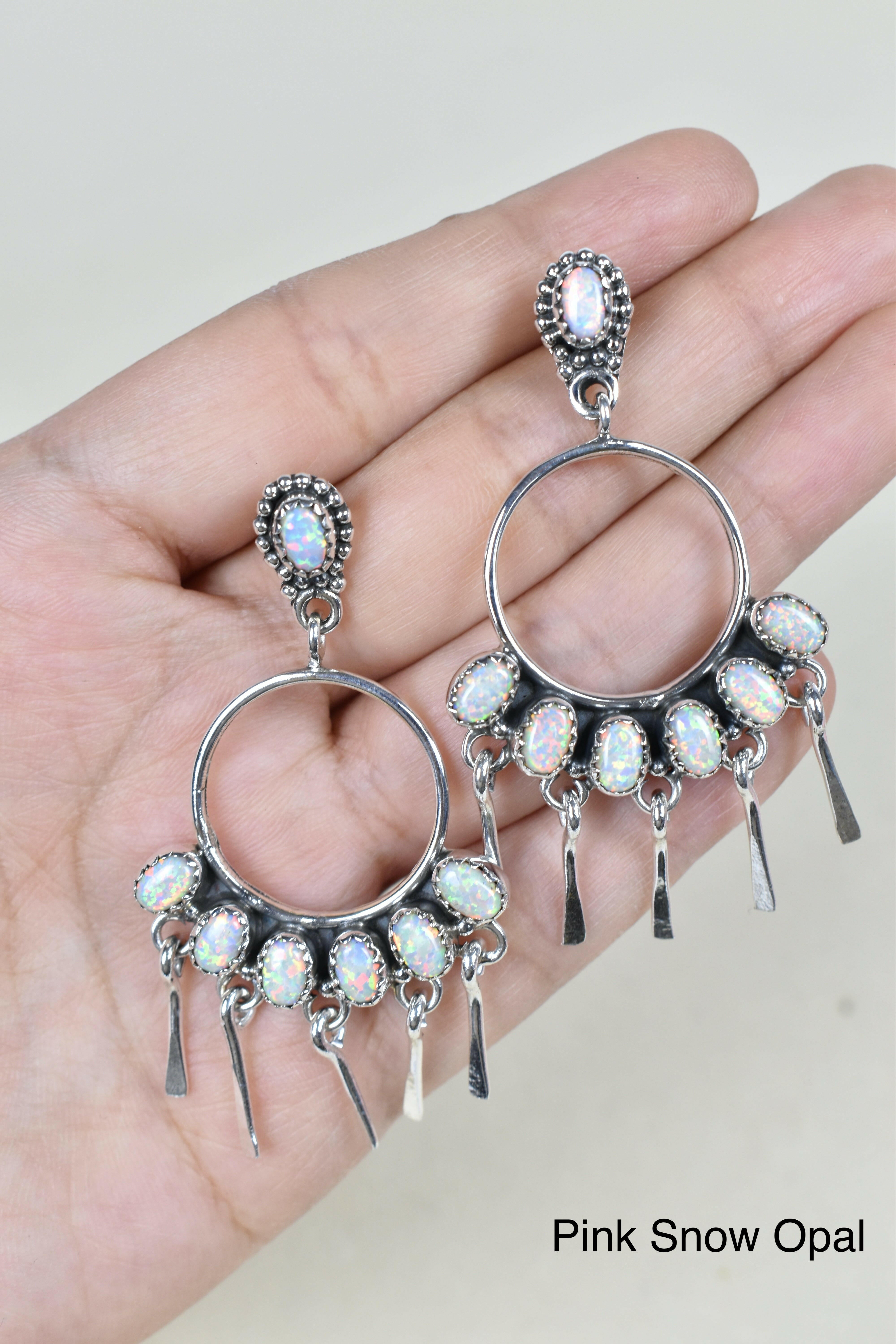7 Jewel Hoop Studded Dangle Earring-Drop Earrings-Krush Kandy, Women's Online Fashion Boutique Located in Phoenix, Arizona (Scottsdale Area)