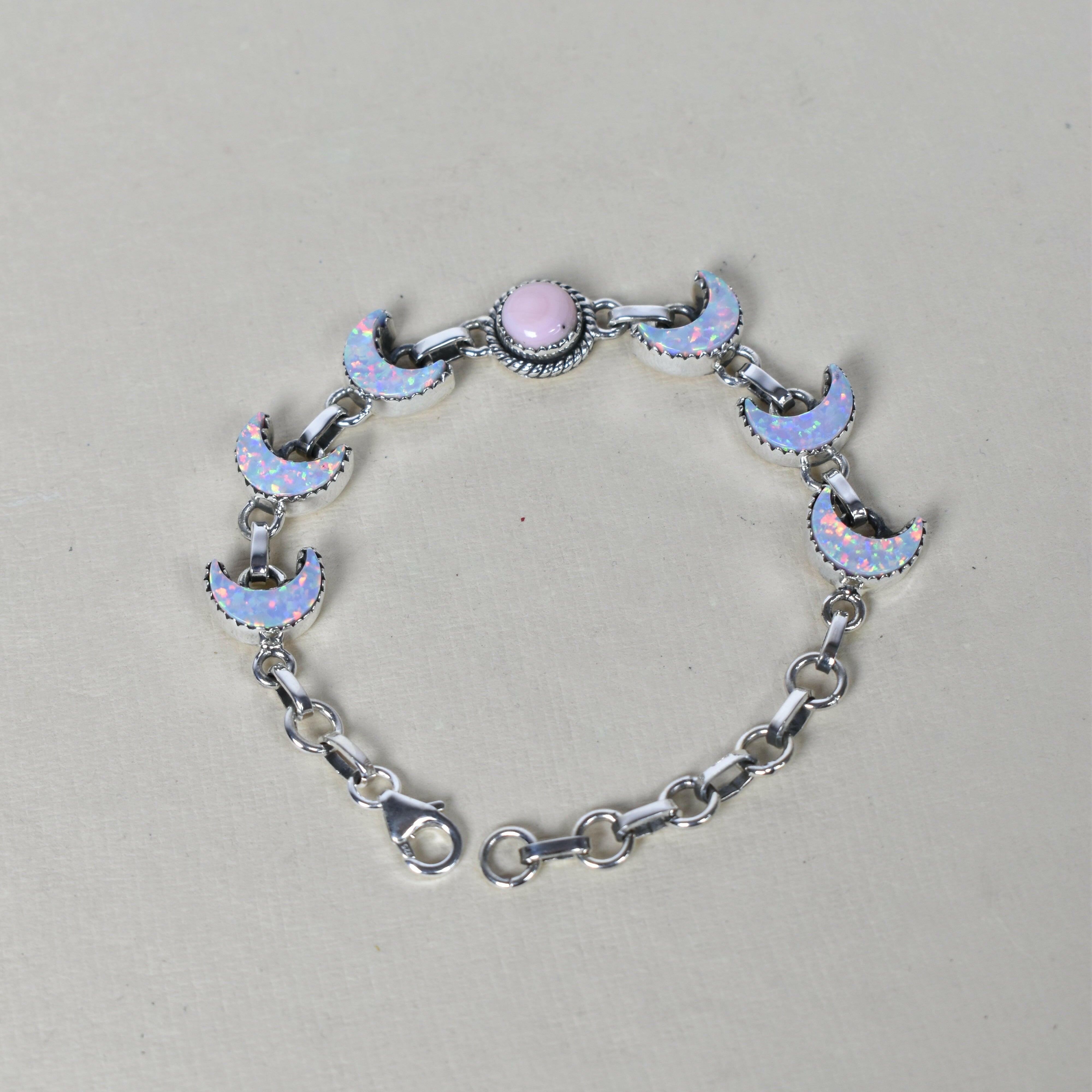 Lunar Crescent Charm Bracelet-Chain Bracelets-Krush Kandy, Women's Online Fashion Boutique Located in Phoenix, Arizona (Scottsdale Area)