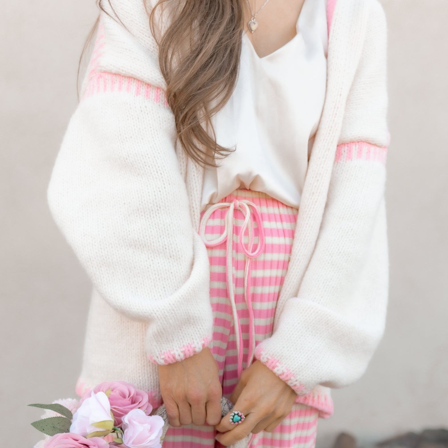 Contrast Open Front Dropped Shoulder Cardigan-Cardigan-Krush Kandy, Women's Online Fashion Boutique Located in Phoenix, Arizona (Scottsdale Area)