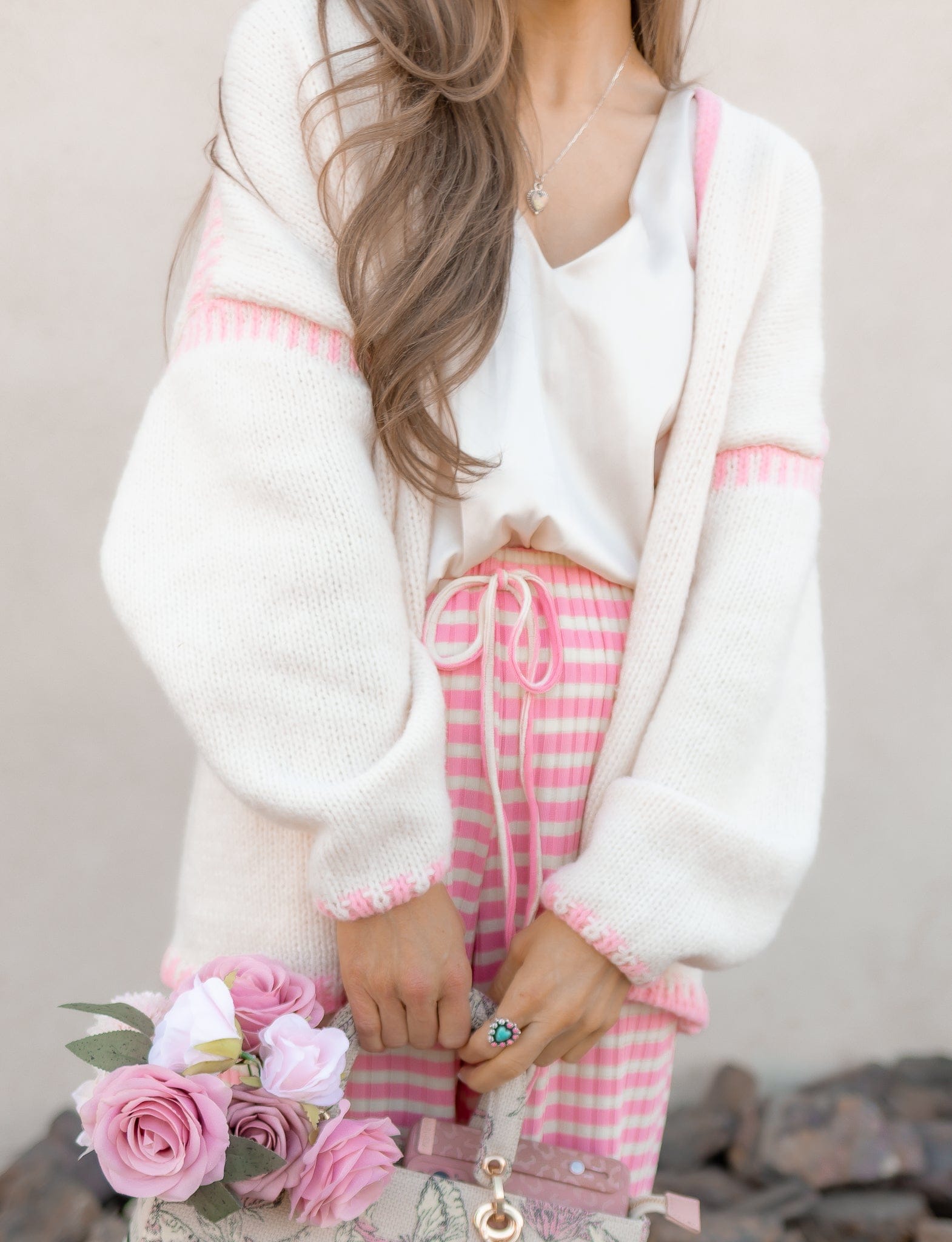 Contrast Open Front Dropped Shoulder Cardigan-Cardigan-Krush Kandy, Women's Online Fashion Boutique Located in Phoenix, Arizona (Scottsdale Area)