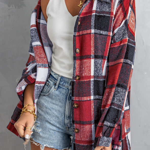 Kristyn's Fall Plaid Shacket | S-2X, 3 Colors-Jackets-Krush Kandy, Women's Online Fashion Boutique Located in Phoenix, Arizona (Scottsdale Area)