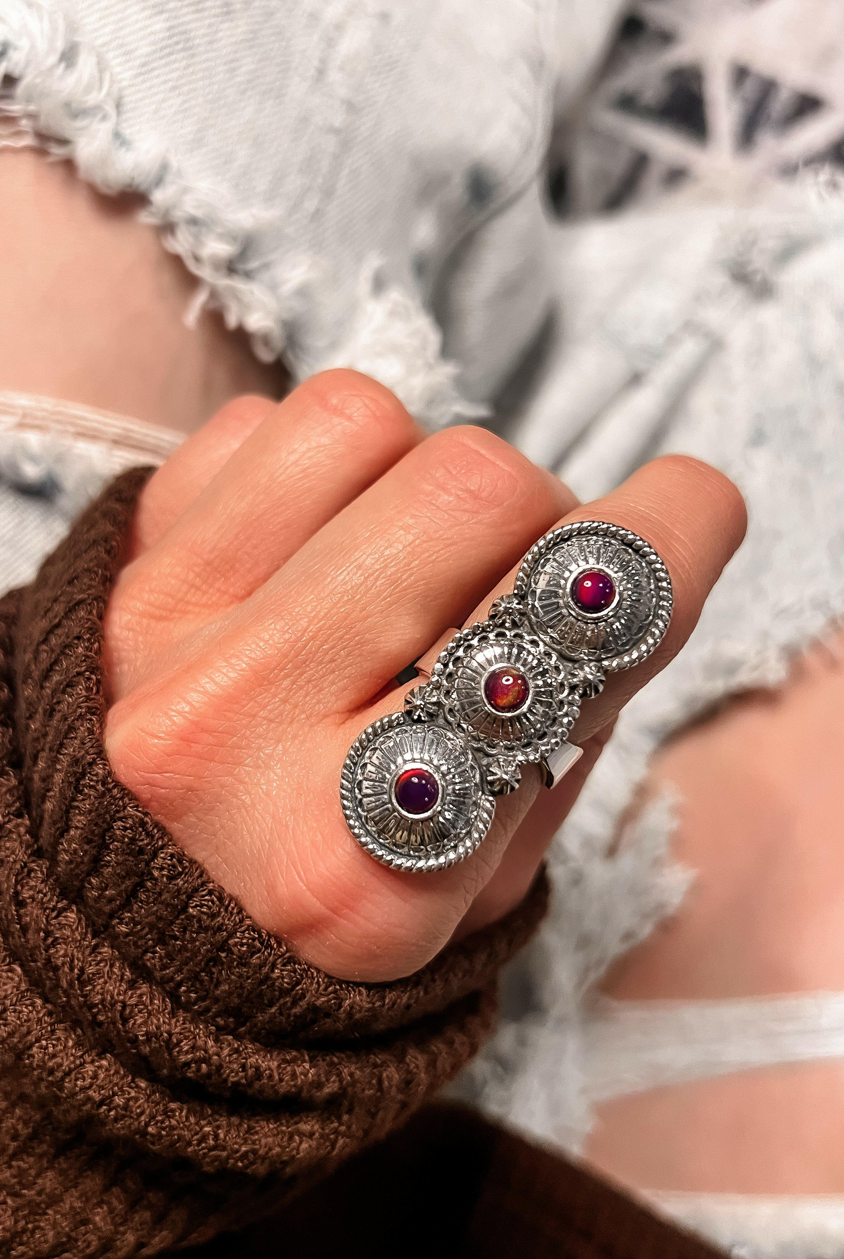 Three Stone Concho Crawler rings | Krush Exclusive-Krush Kandy, Women's Online Fashion Boutique Located in Phoenix, Arizona (Scottsdale Area)