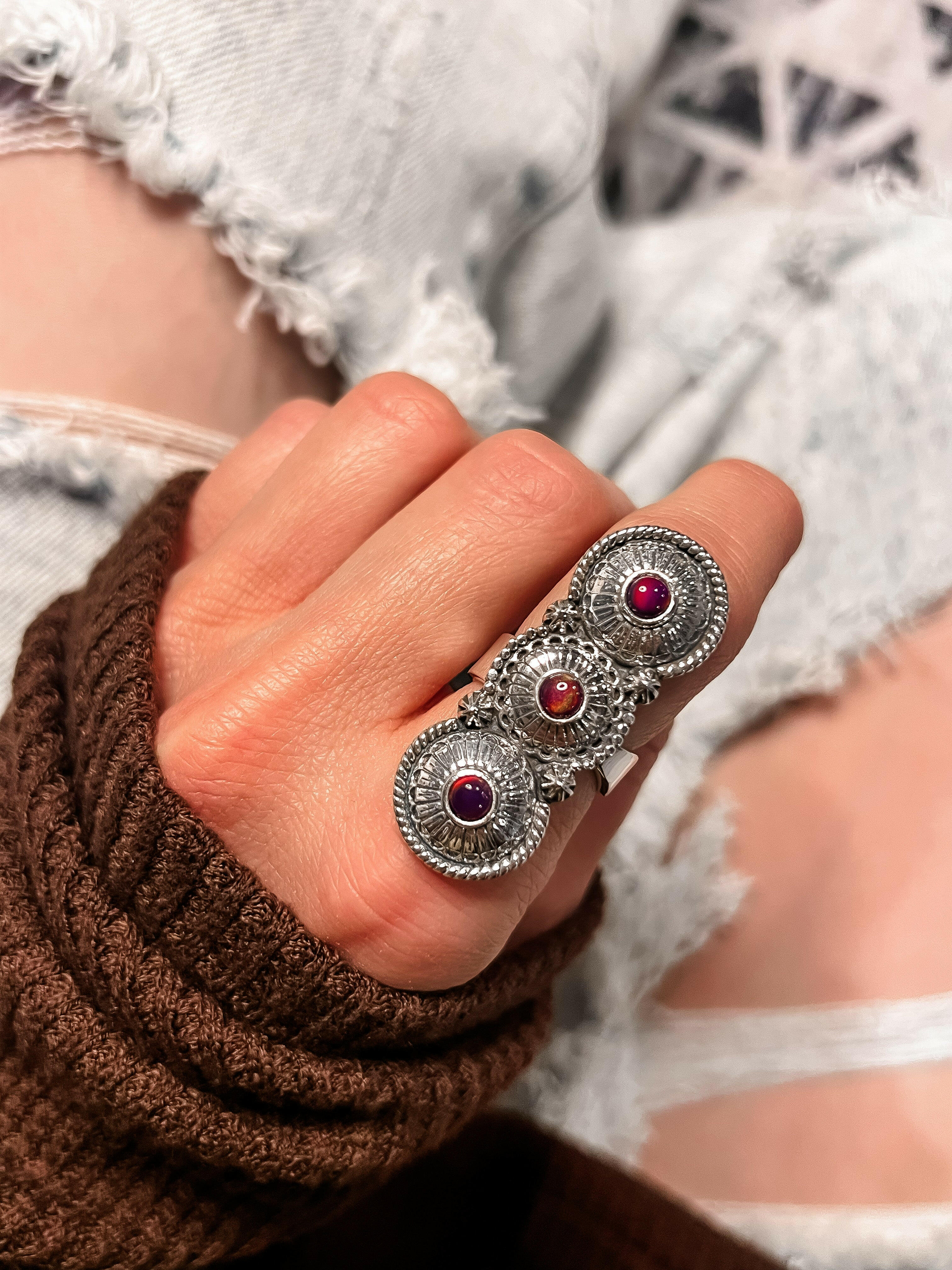 Three Stone Concho Crawler rings | Krush Exclusive-Krush Kandy, Women's Online Fashion Boutique Located in Phoenix, Arizona (Scottsdale Area)
