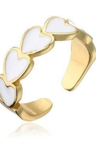 (4 COLORS!) Linked Forever Hearts Enamel Ring-Rings-Krush Kandy, Women's Online Fashion Boutique Located in Phoenix, Arizona (Scottsdale Area)