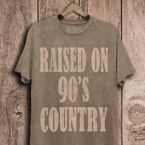Raised on 90's Country Mineral Washed Graphic Tee