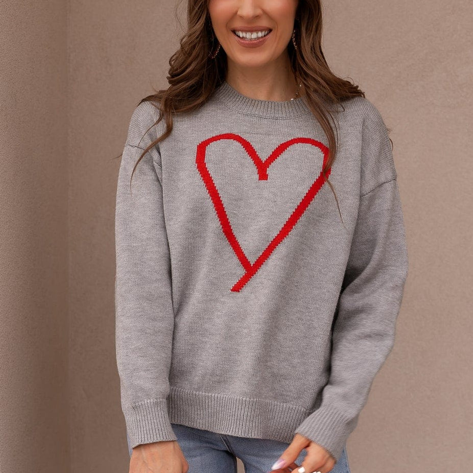 With an Open Heart Valentine Sweater-Sweater-Krush Kandy, Women's Online Fashion Boutique Located in Phoenix, Arizona (Scottsdale Area)