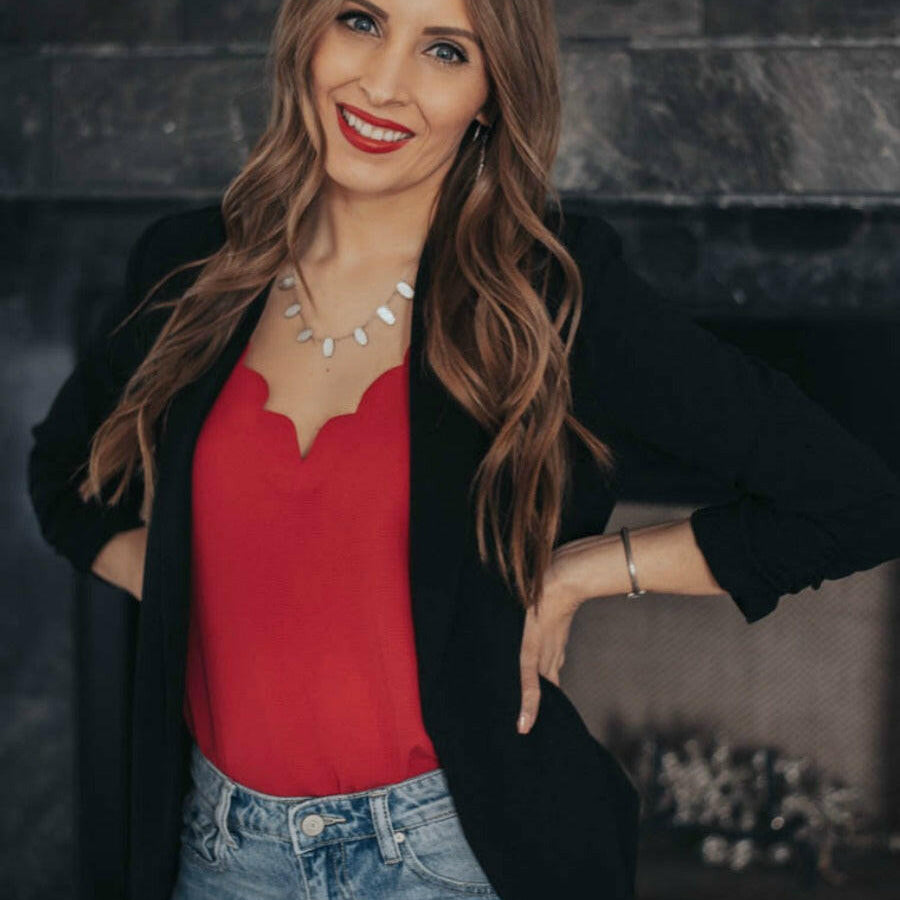 It's A Great Day Scalloped Tank | S-3X, 7 Colors-Tanks-Krush Kandy, Women's Online Fashion Boutique Located in Phoenix, Arizona (Scottsdale Area)