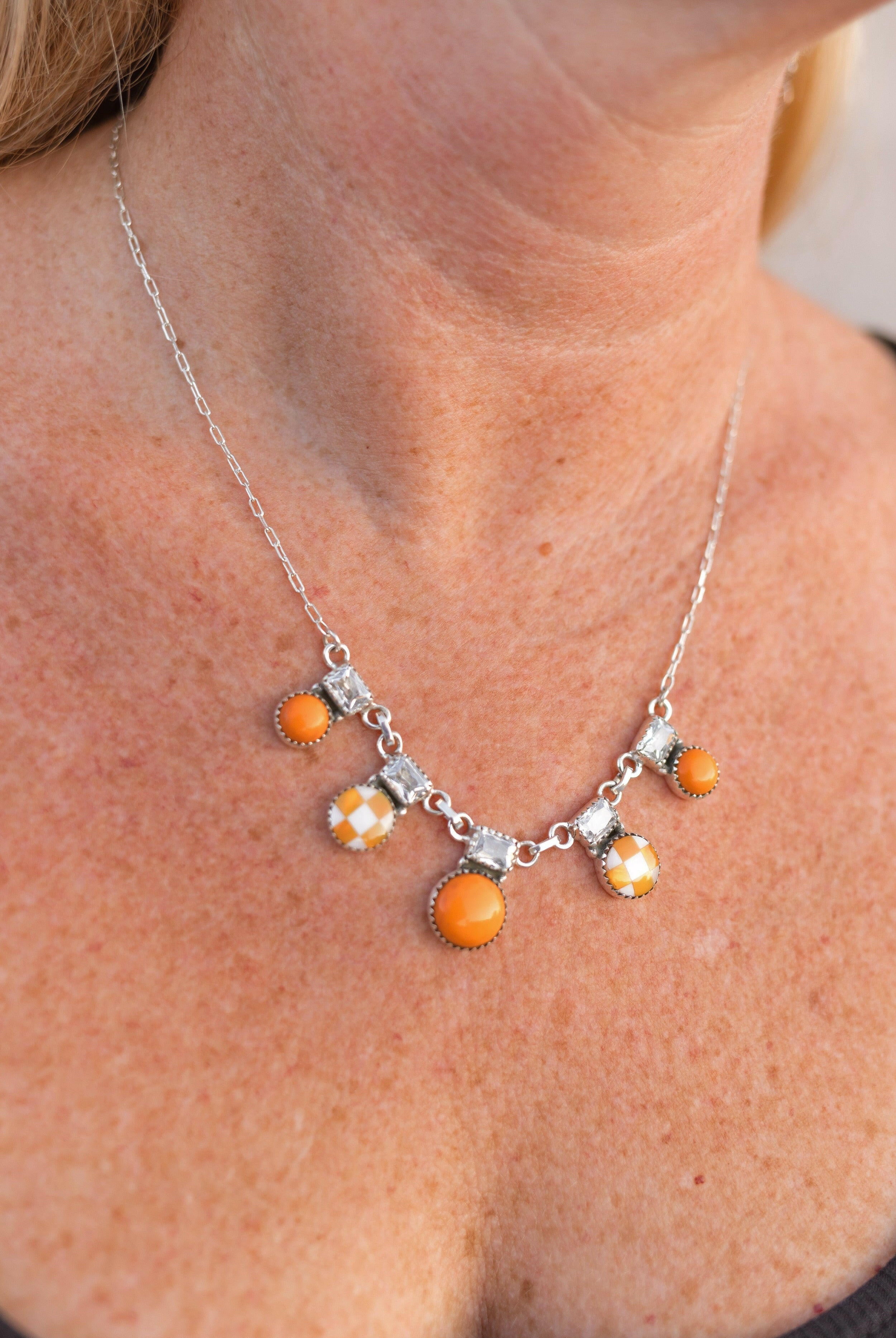 Tangerine Rosarita and Aurora Opal Statement Necklace-Necklaces-Krush Kandy, Women's Online Fashion Boutique Located in Phoenix, Arizona (Scottsdale Area)
