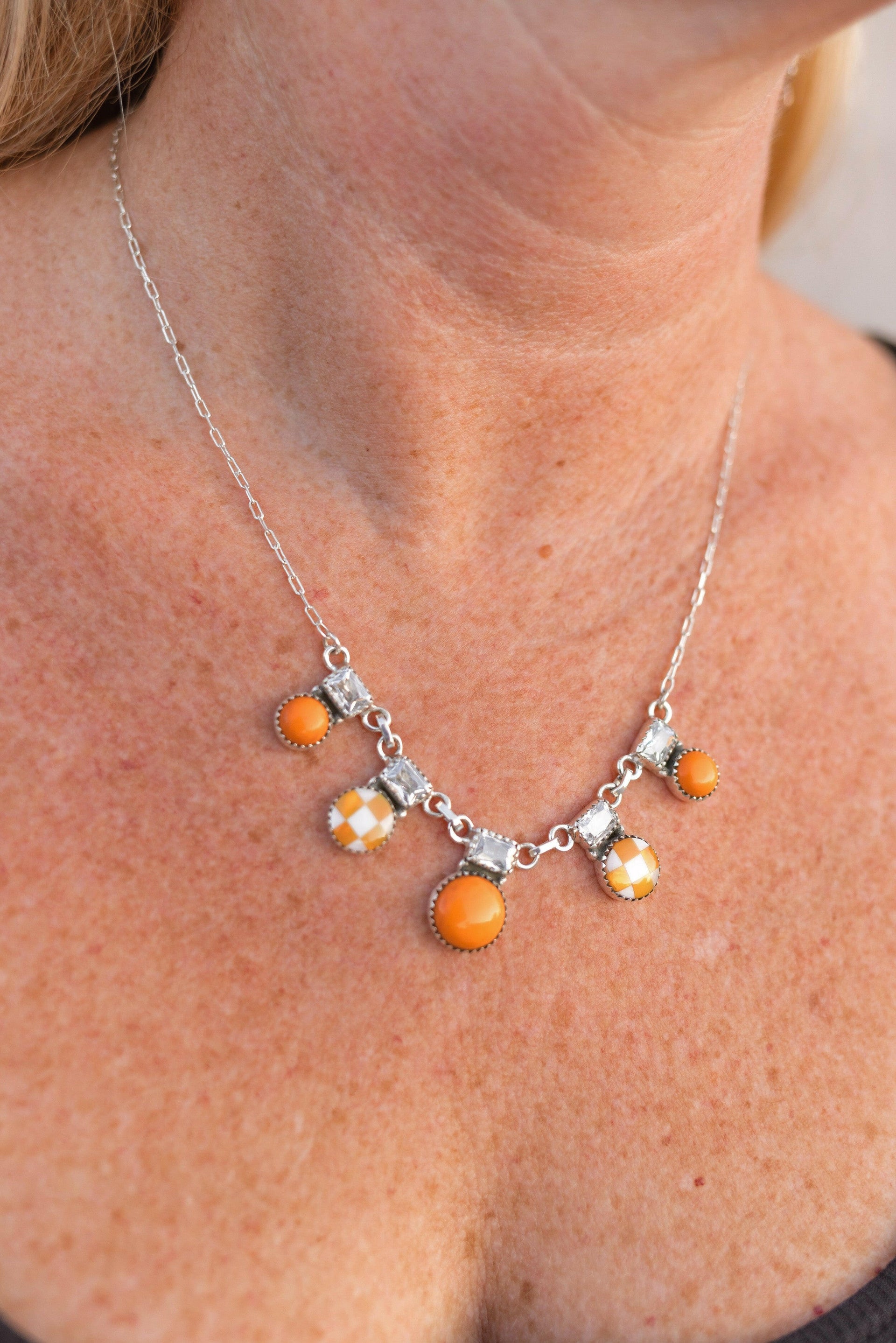 Tangerine Rosarita and Aurora Opal Statement Necklace-Necklaces-Krush Kandy, Women's Online Fashion Boutique Located in Phoenix, Arizona (Scottsdale Area)