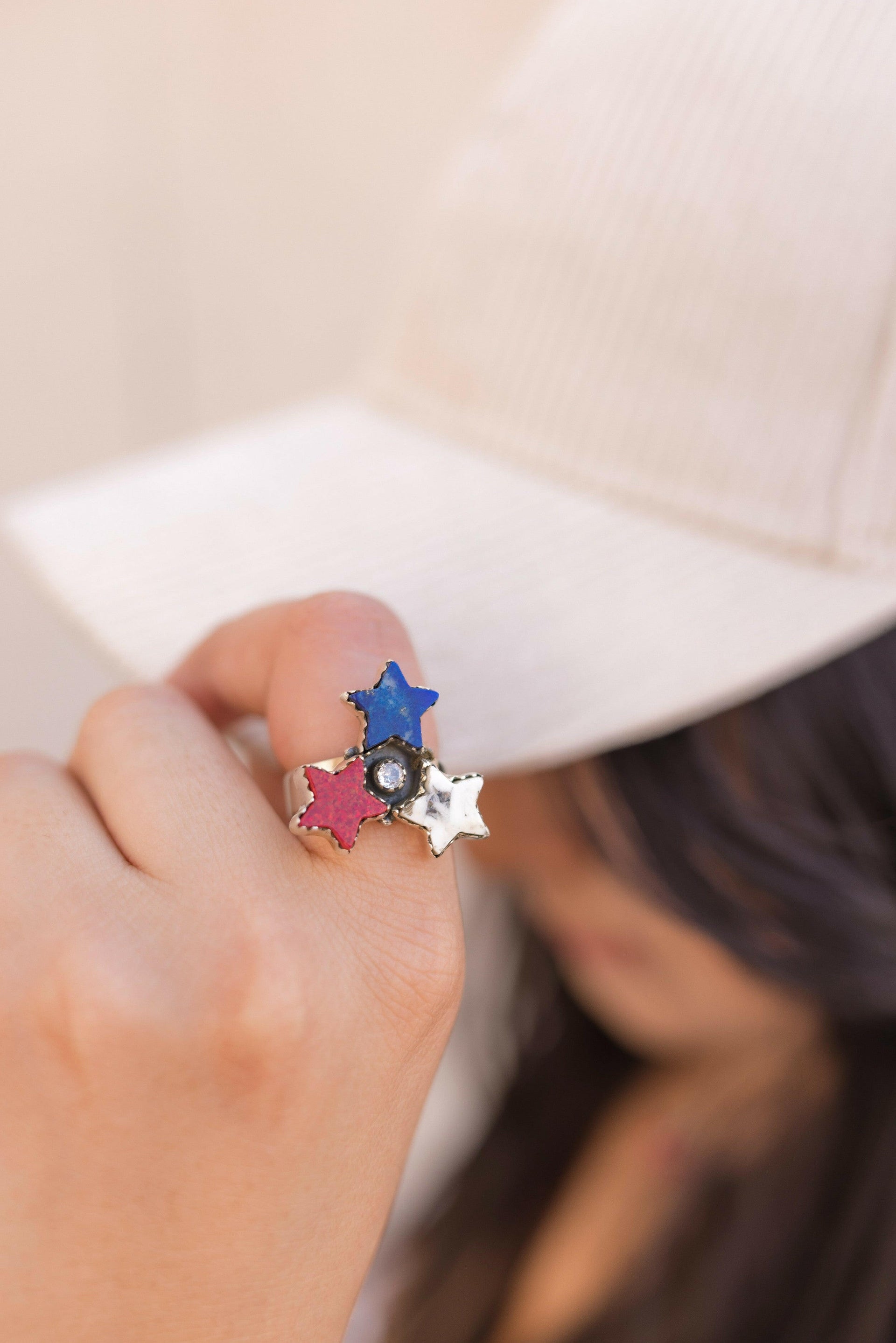 Freedom Stars Signet Rings-Rings-Krush Kandy, Women's Online Fashion Boutique Located in Phoenix, Arizona (Scottsdale Area)