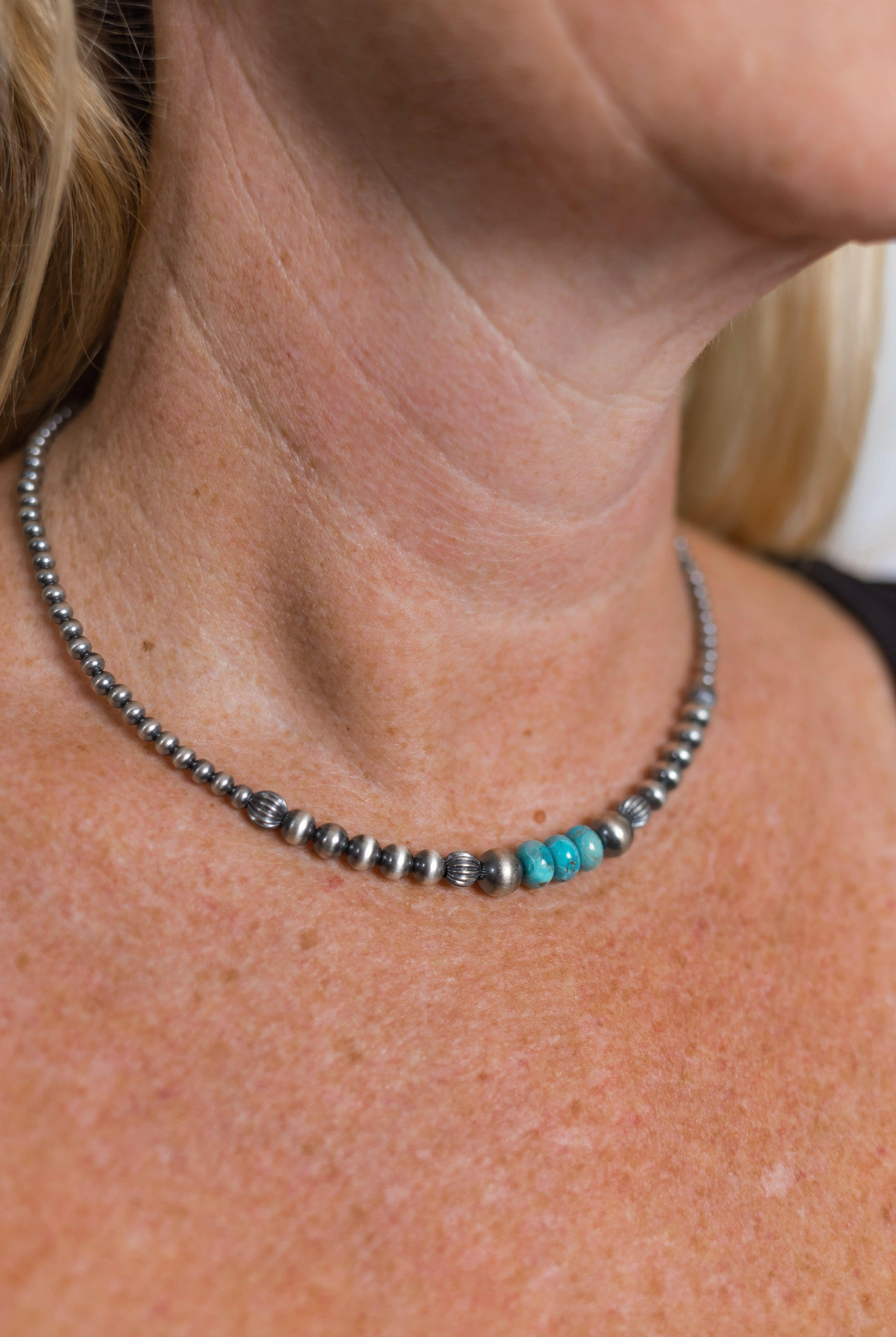 Sage Sky Turquoise & Desert Pearl Necklace-Necklaces-Krush Kandy, Women's Online Fashion Boutique Located in Phoenix, Arizona (Scottsdale Area)