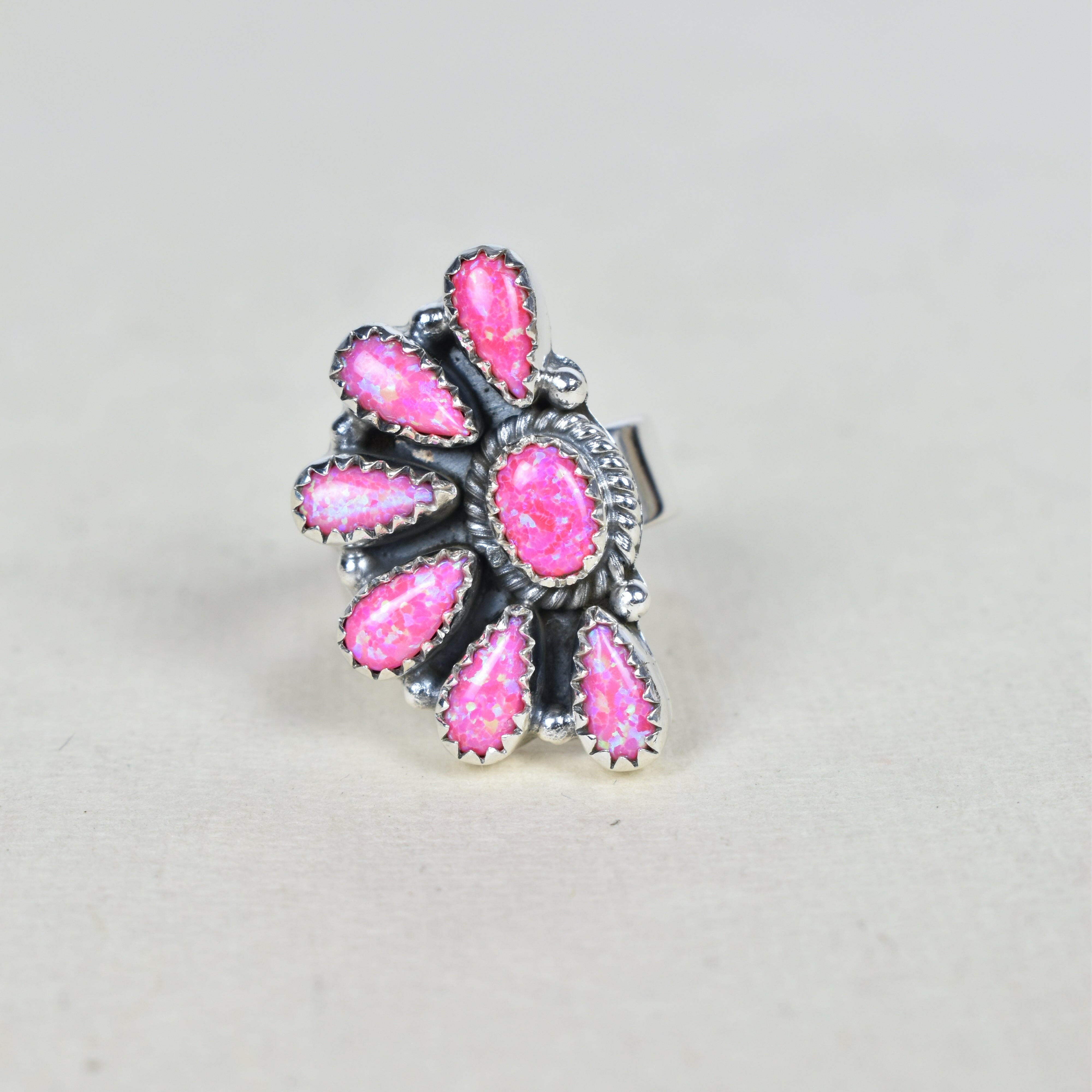 Lazy Daisy Sterling Jeweled Half Ring-Cluster Rings-Krush Kandy, Women's Online Fashion Boutique Located in Phoenix, Arizona (Scottsdale Area)