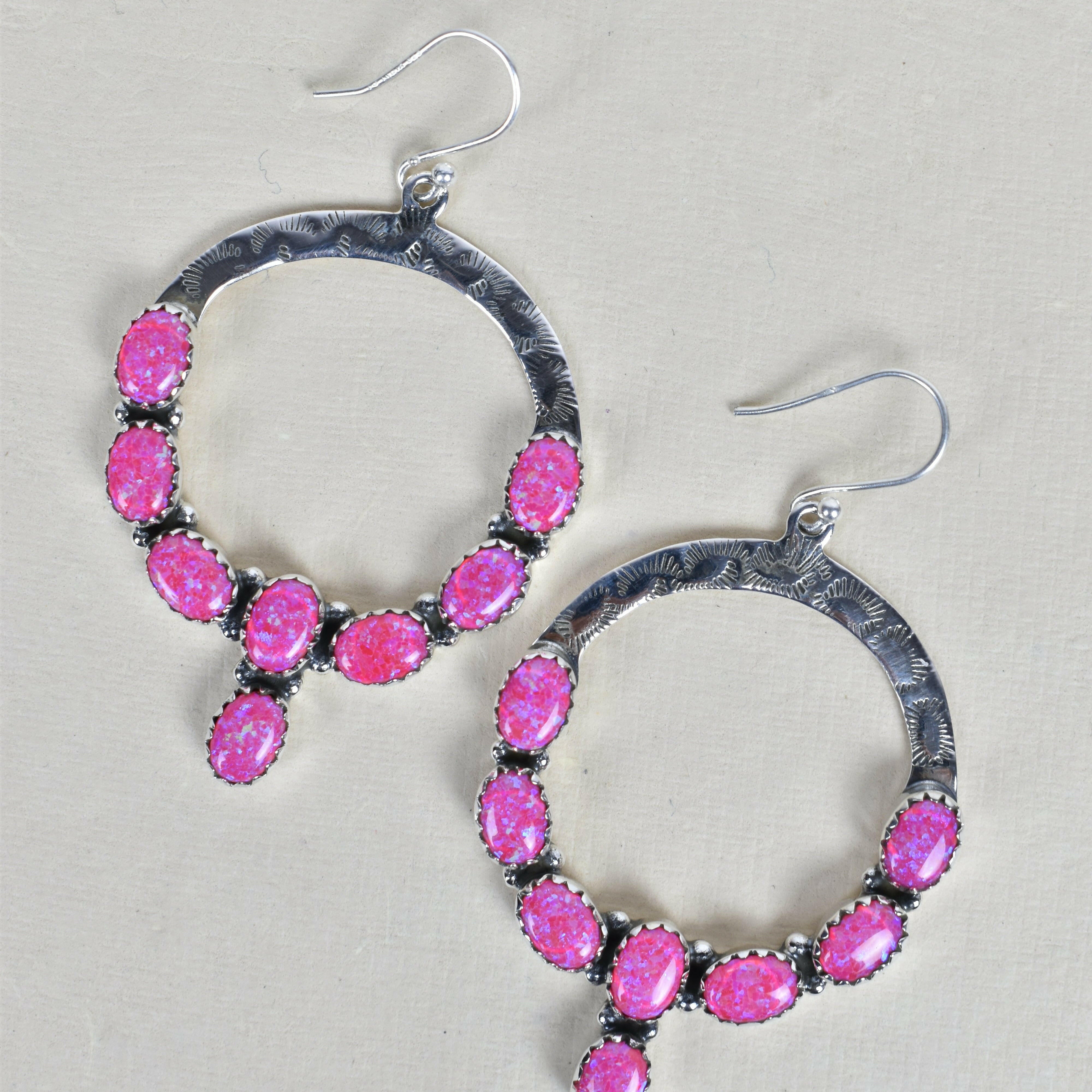 Hammered Hoop & Gemmed Loop Earring-Hoop Earrings-Krush Kandy, Women's Online Fashion Boutique Located in Phoenix, Arizona (Scottsdale Area)