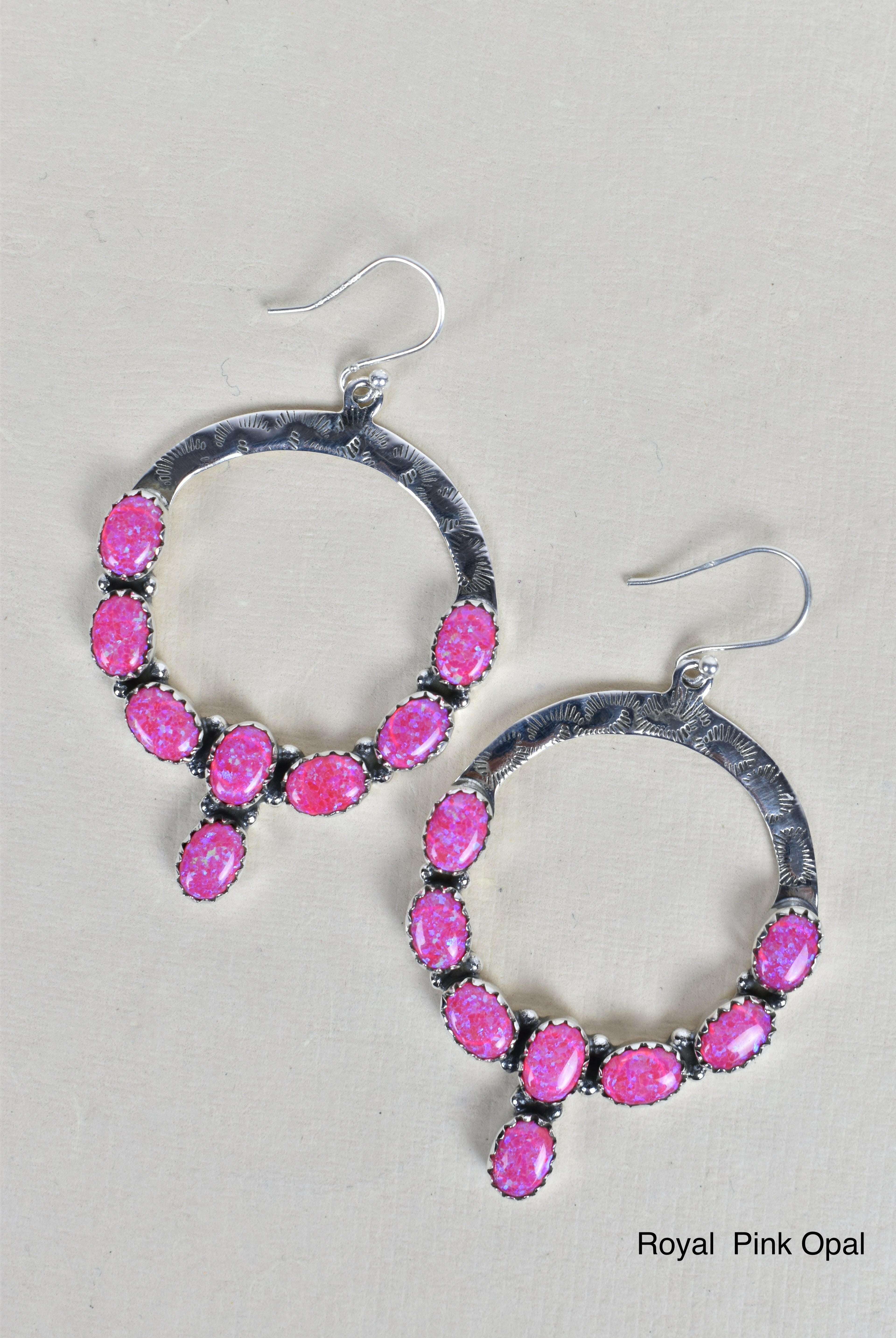 Hammered Hoop & Gemmed Loop Earring-Hoop Earrings-Krush Kandy, Women's Online Fashion Boutique Located in Phoenix, Arizona (Scottsdale Area)