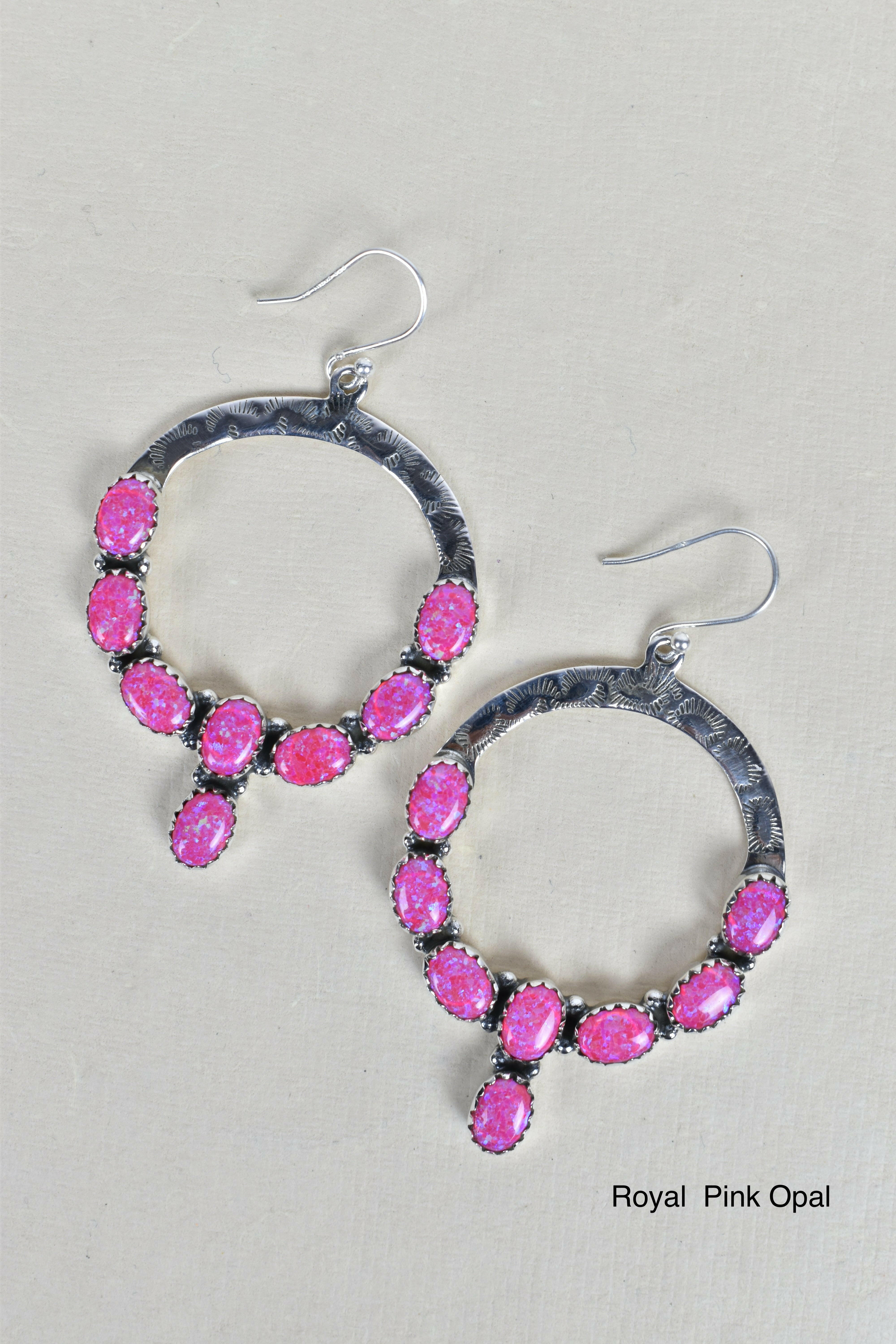 Hammered Hoop & Gemmed Loop Earring-Hoop Earrings-Krush Kandy, Women's Online Fashion Boutique Located in Phoenix, Arizona (Scottsdale Area)