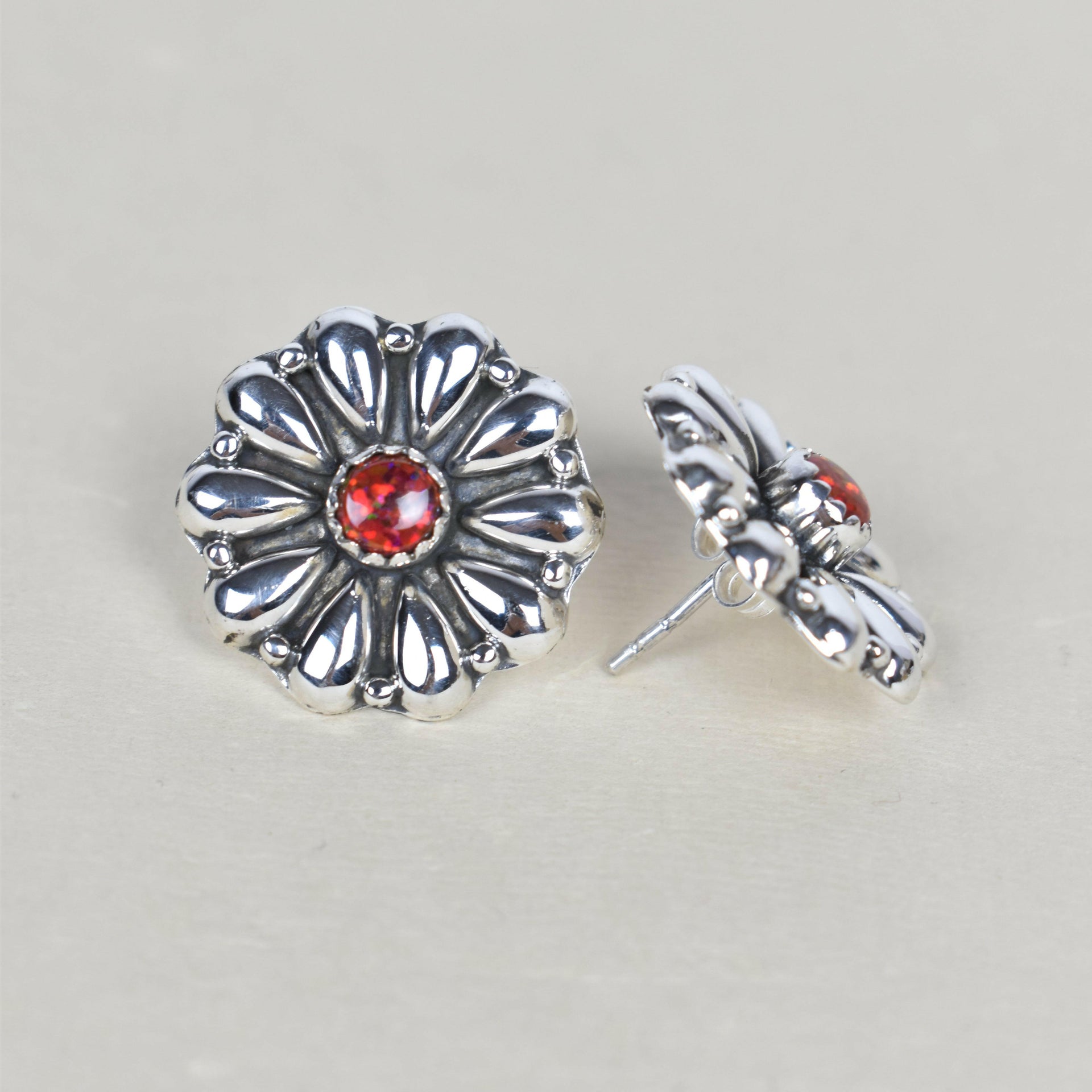 Sterling Silver Daisy Concho Stud Earrings-Stud Earrings-Krush Kandy, Women's Online Fashion Boutique Located in Phoenix, Arizona (Scottsdale Area)