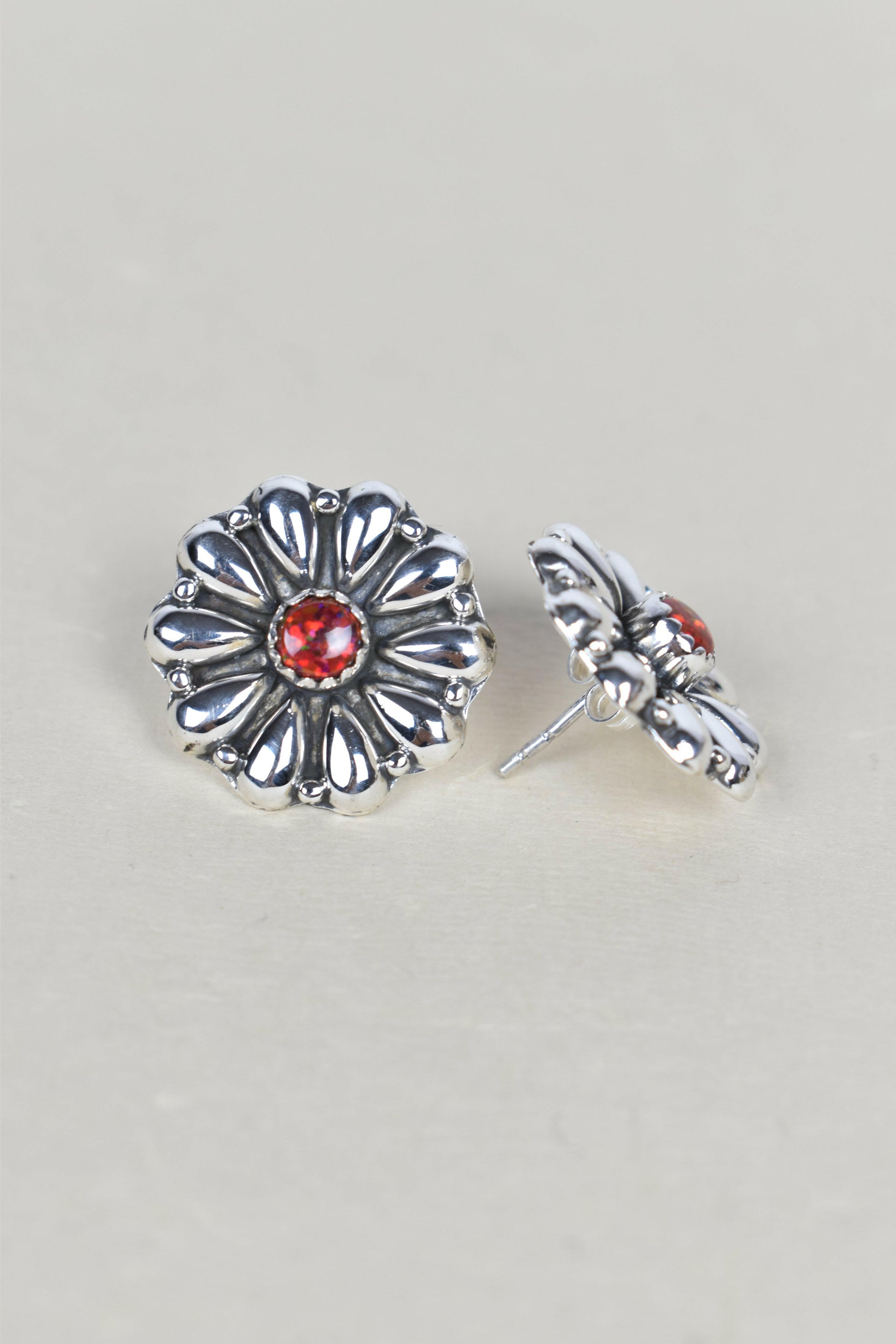 Sterling Silver Daisy Concho Stud Earrings-Stud Earrings-Krush Kandy, Women's Online Fashion Boutique Located in Phoenix, Arizona (Scottsdale Area)