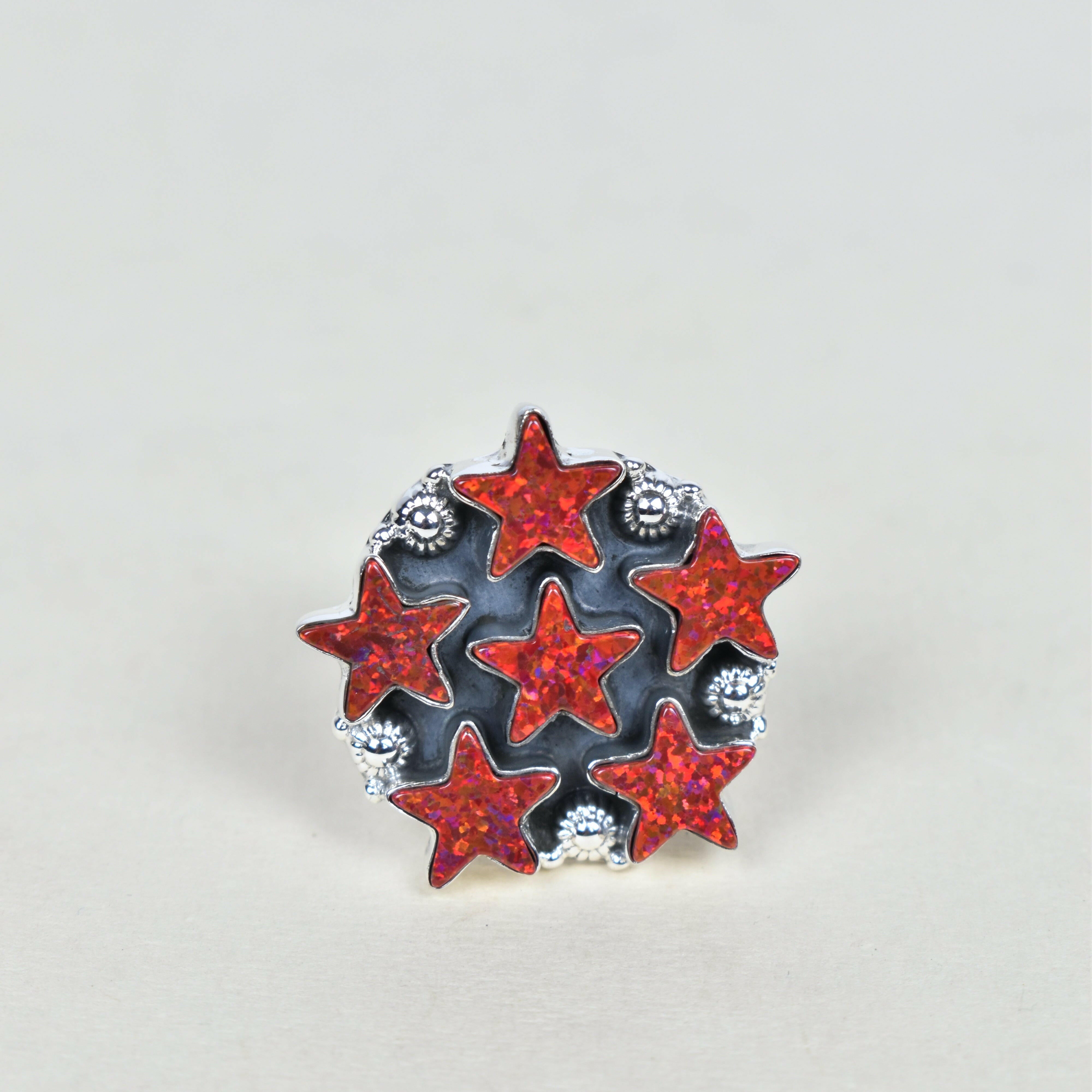 5 Star General Sterling Silver Ring-Cluster Rings-Krush Kandy, Women's Online Fashion Boutique Located in Phoenix, Arizona (Scottsdale Area)