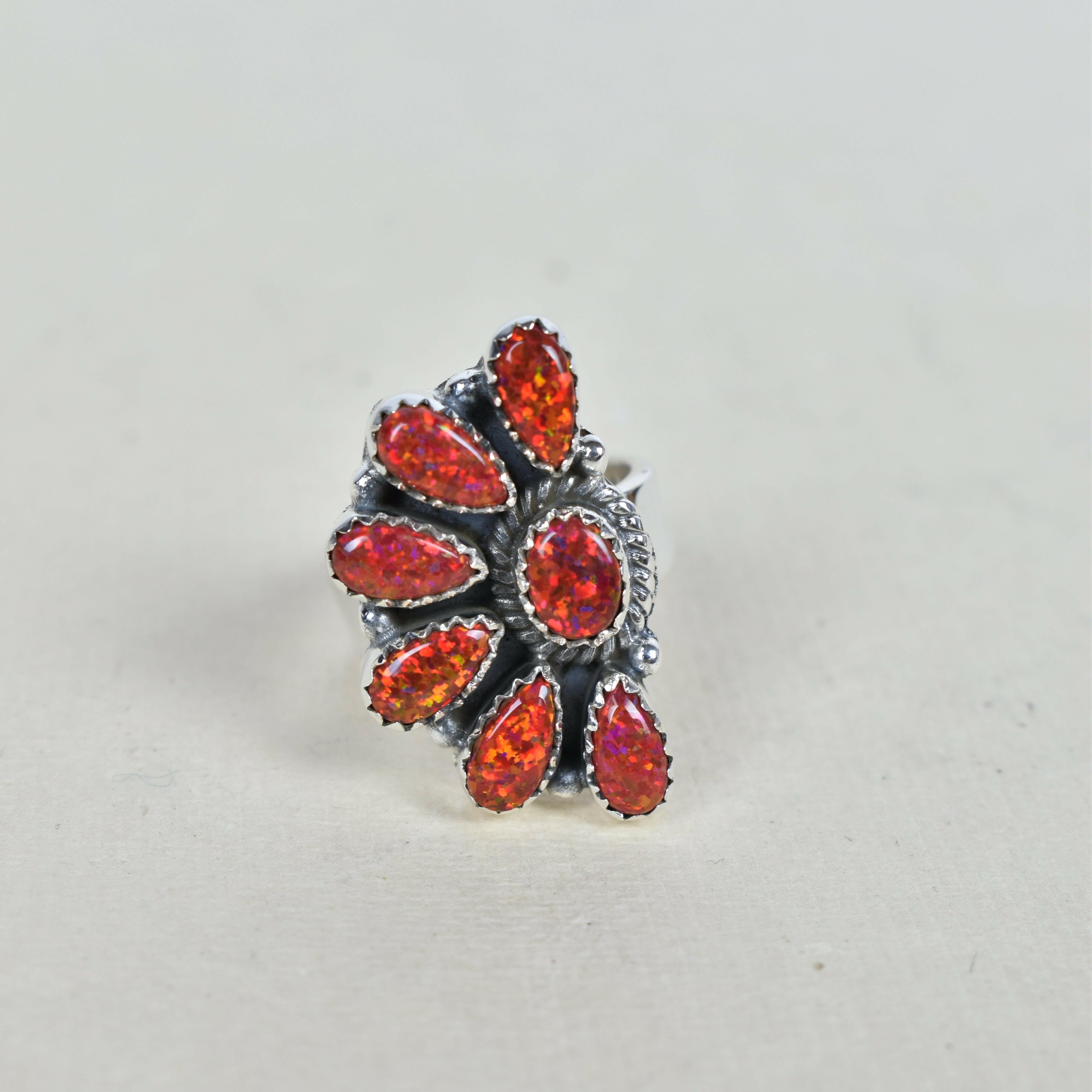 Lazy Daisy Sterling Jeweled Half Ring-Cluster Rings-Krush Kandy, Women's Online Fashion Boutique Located in Phoenix, Arizona (Scottsdale Area)