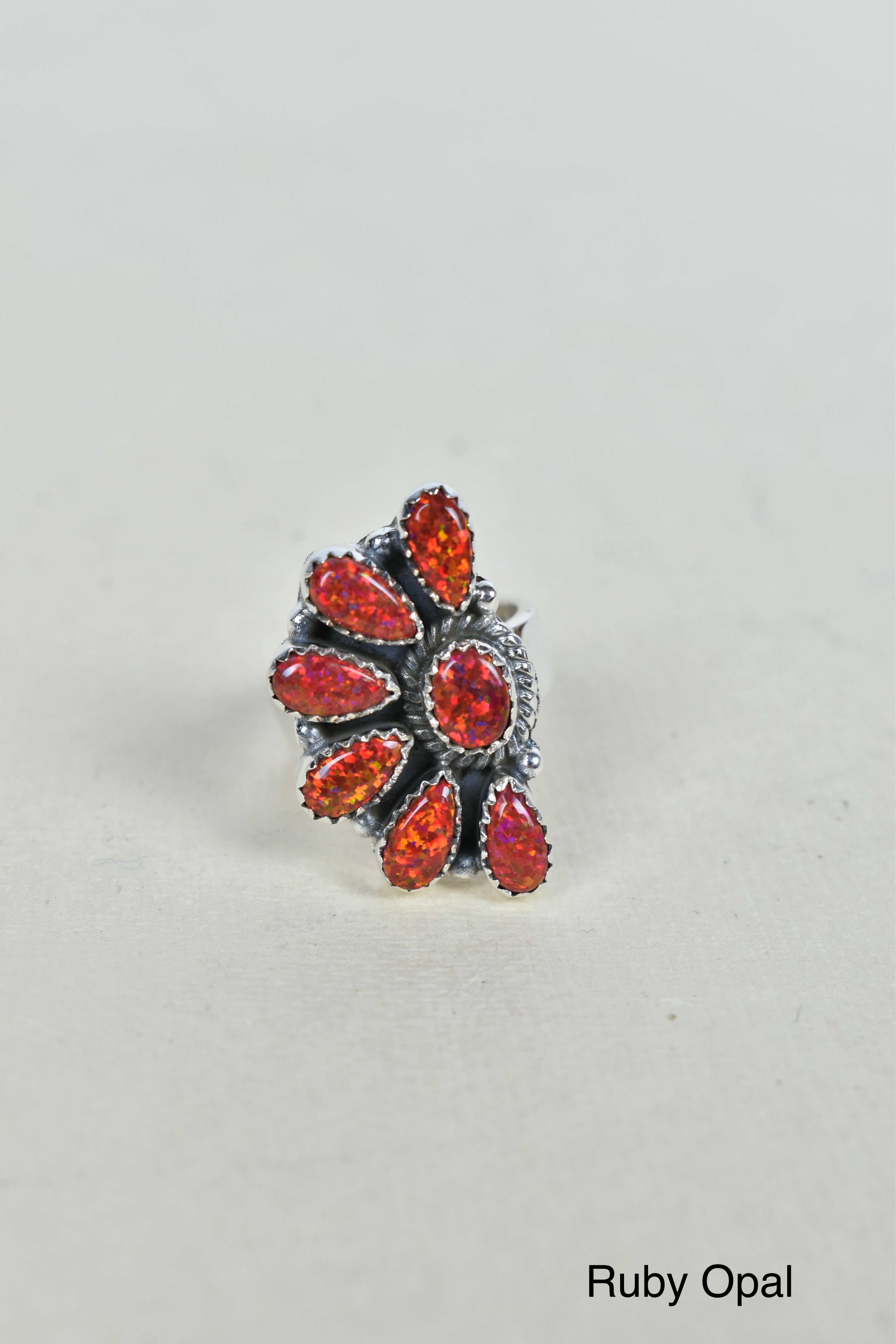 Lazy Daisy Sterling Jeweled Half Ring-Cluster Rings-Krush Kandy, Women's Online Fashion Boutique Located in Phoenix, Arizona (Scottsdale Area)