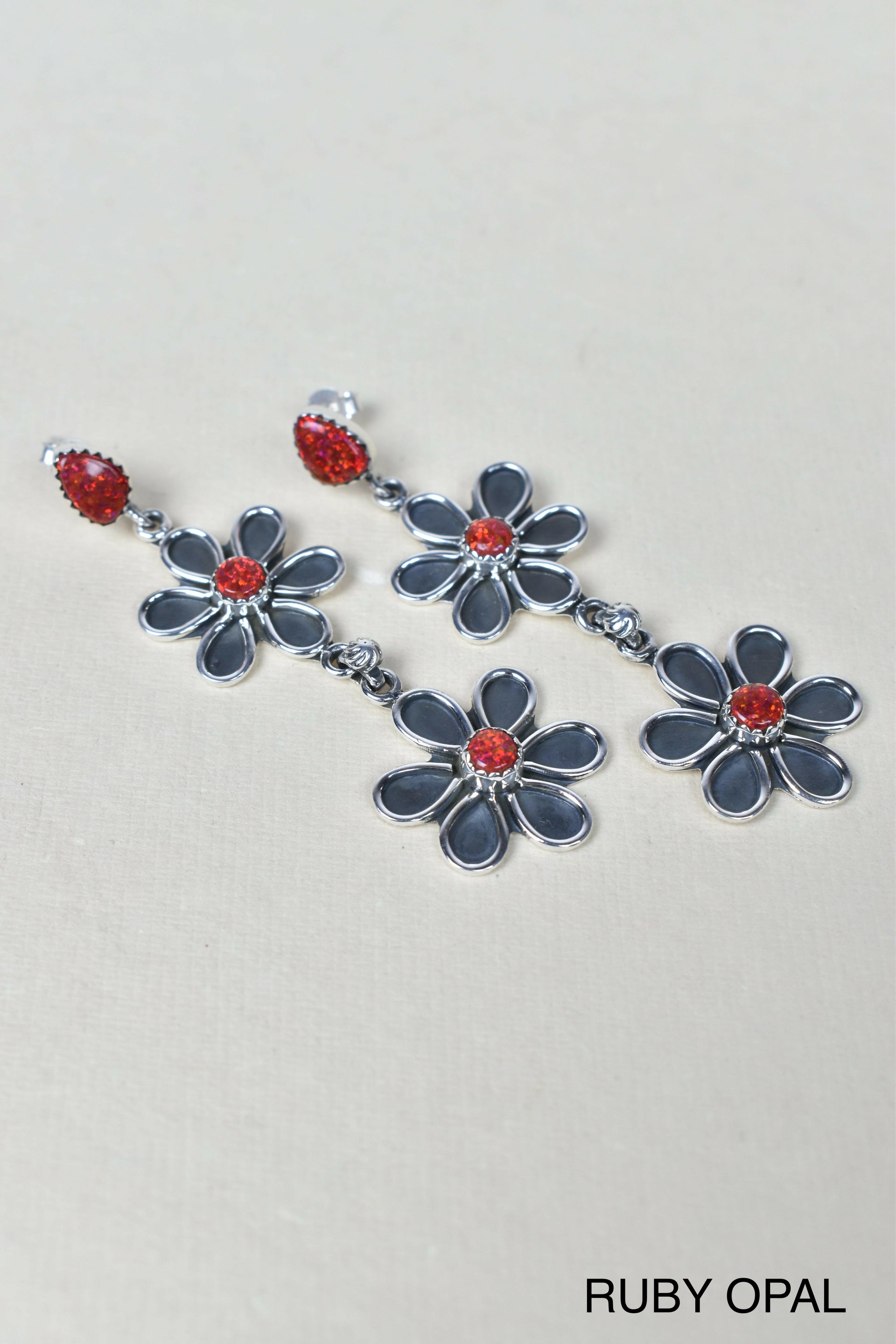 Double Daisy Dangle Earrings-Drop Earrings-Krush Kandy, Women's Online Fashion Boutique Located in Phoenix, Arizona (Scottsdale Area)