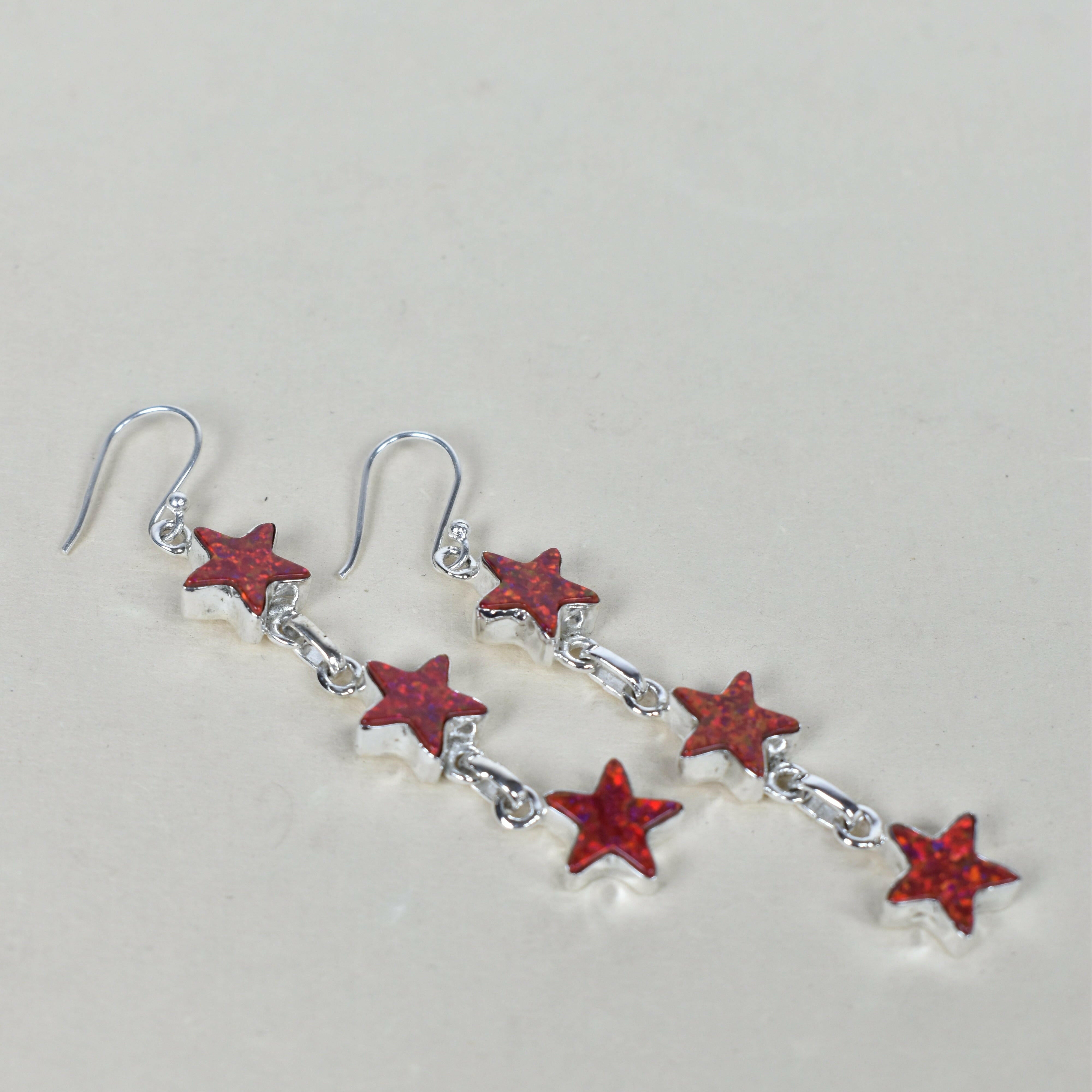 3 Star General Sterling Silver Earrings-Drop Earrings-Krush Kandy, Women's Online Fashion Boutique Located in Phoenix, Arizona (Scottsdale Area)