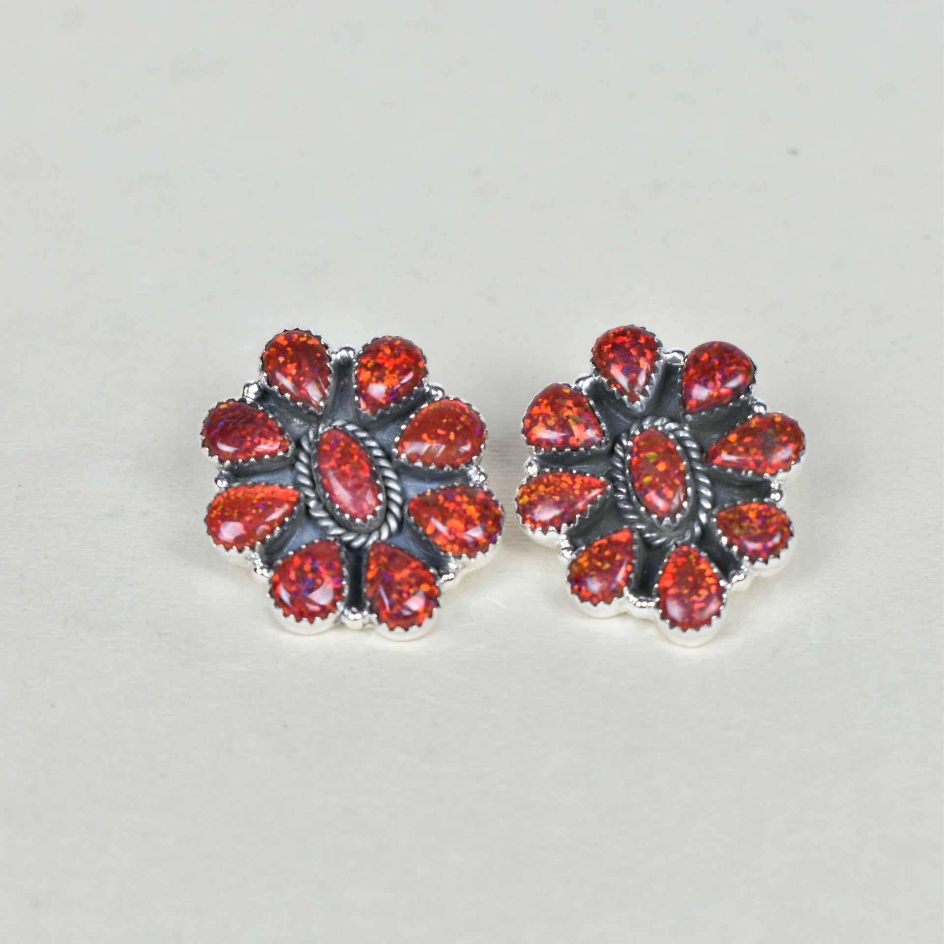 Stone Blossom Sterling Silver Earrings-Stud Earrings-Krush Kandy, Women's Online Fashion Boutique Located in Phoenix, Arizona (Scottsdale Area)